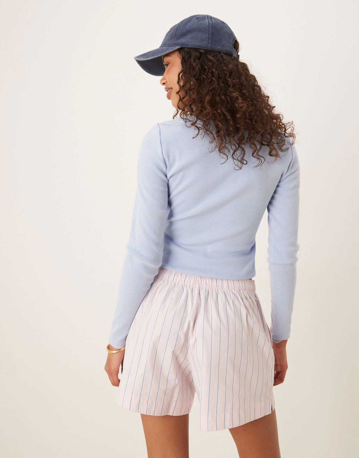 Abercrombie & Fitch tie waist poplin shorts in pink stripe - ASOS Sample Sale
