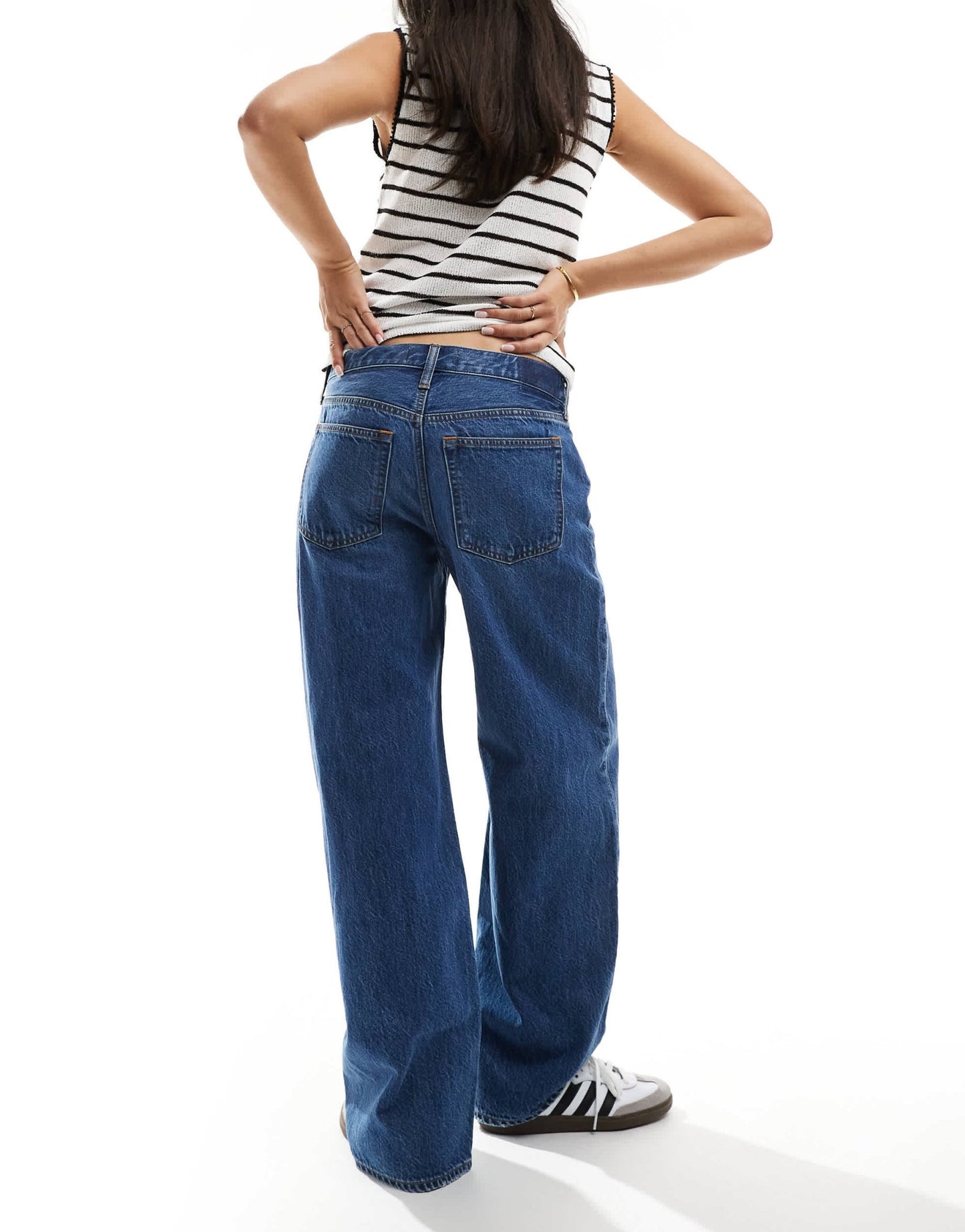 Abercrombie & Fitch ultra loose low rise jean in mid blue - ASOS Sample Sale