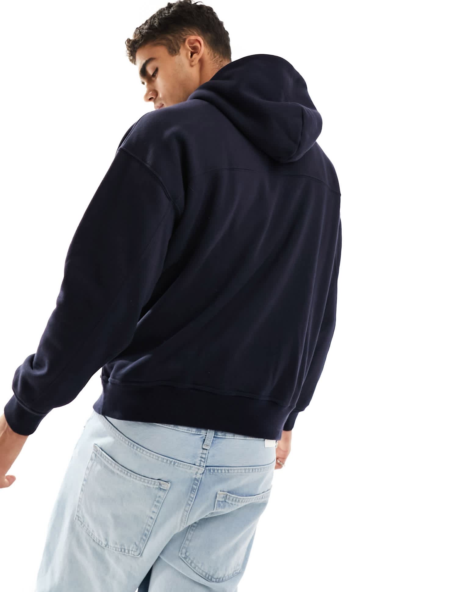 Abercrombie & Fitch varsity logo oversized hoodie in navy - ASOS Sample Sale