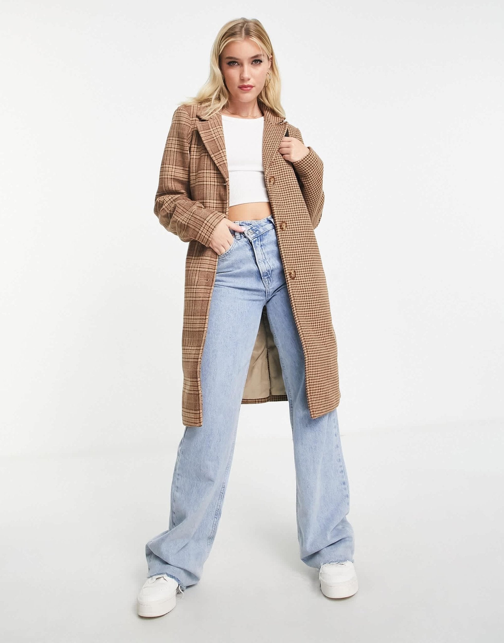 Abercrombie & Fitch wool dad coat in camel - ASOS Sample Sale