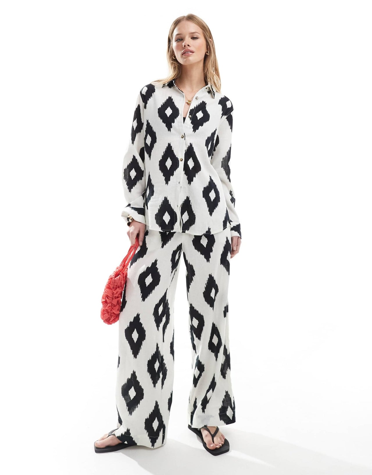 Accesorize mono print oversized beach shirt - ASOS Sample Sale