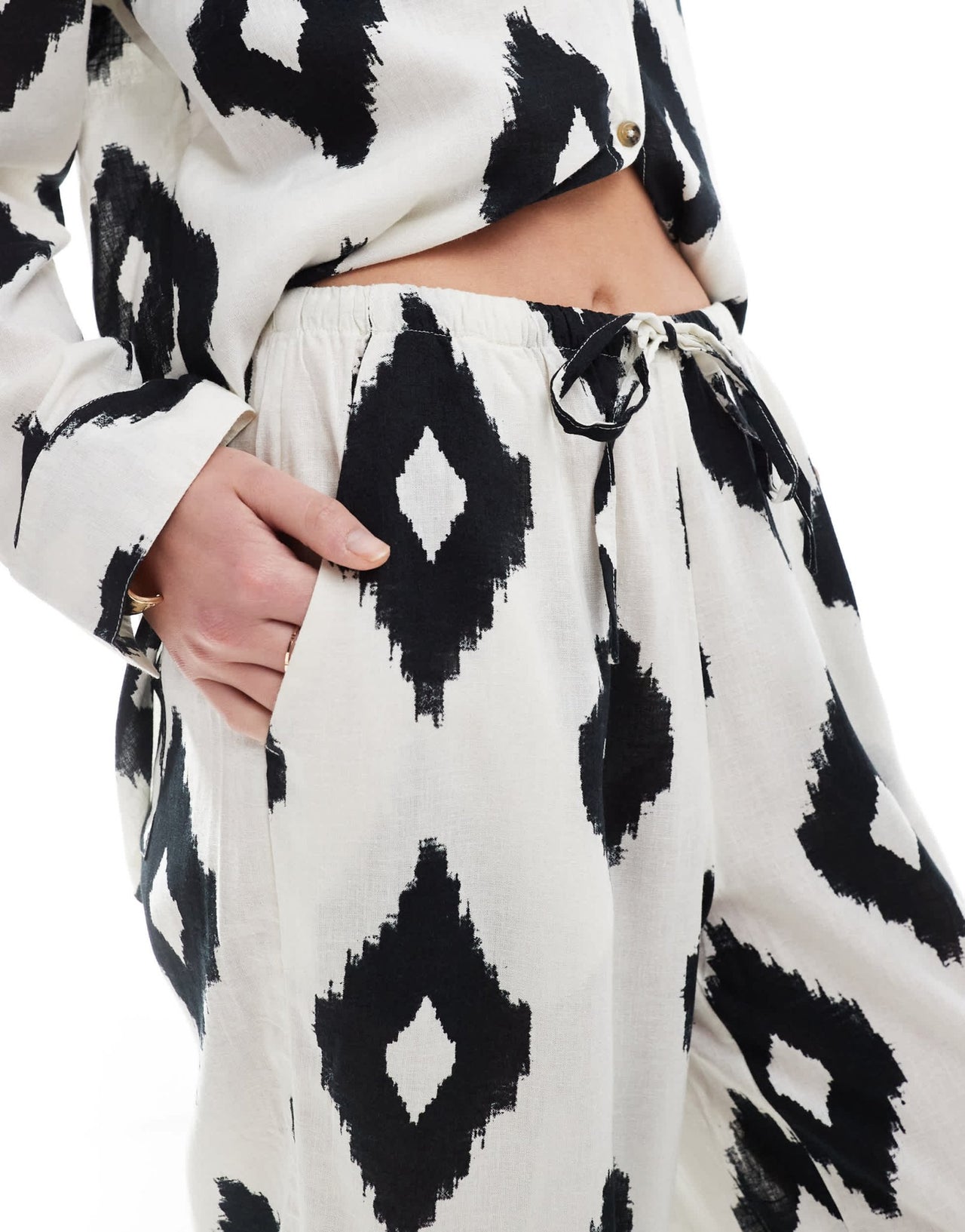 Accesorize Mono print oversized beach trousers - ASOS Sample Sale