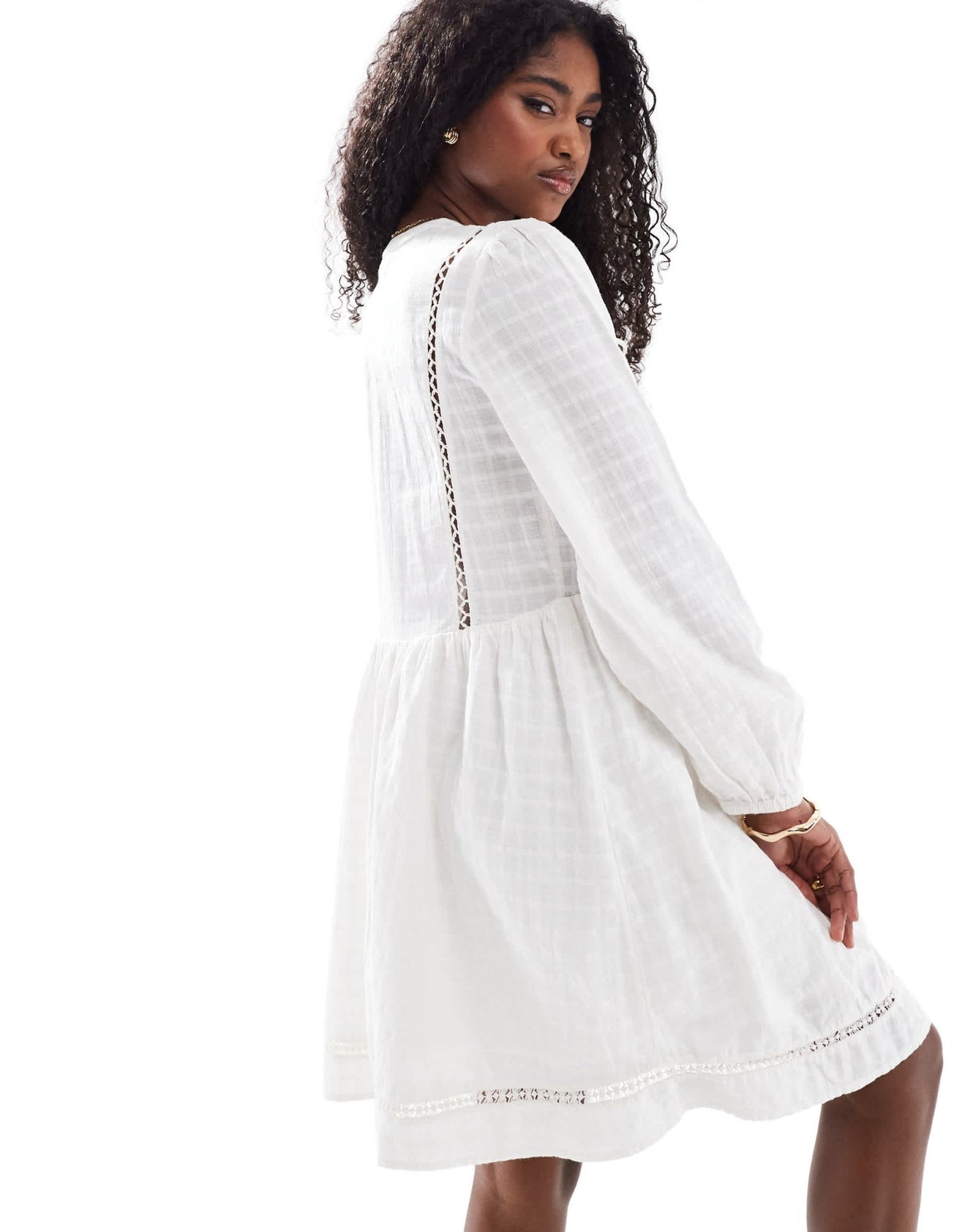 Accessorize long sleeve kaftan in white - ASOS Sample Sale