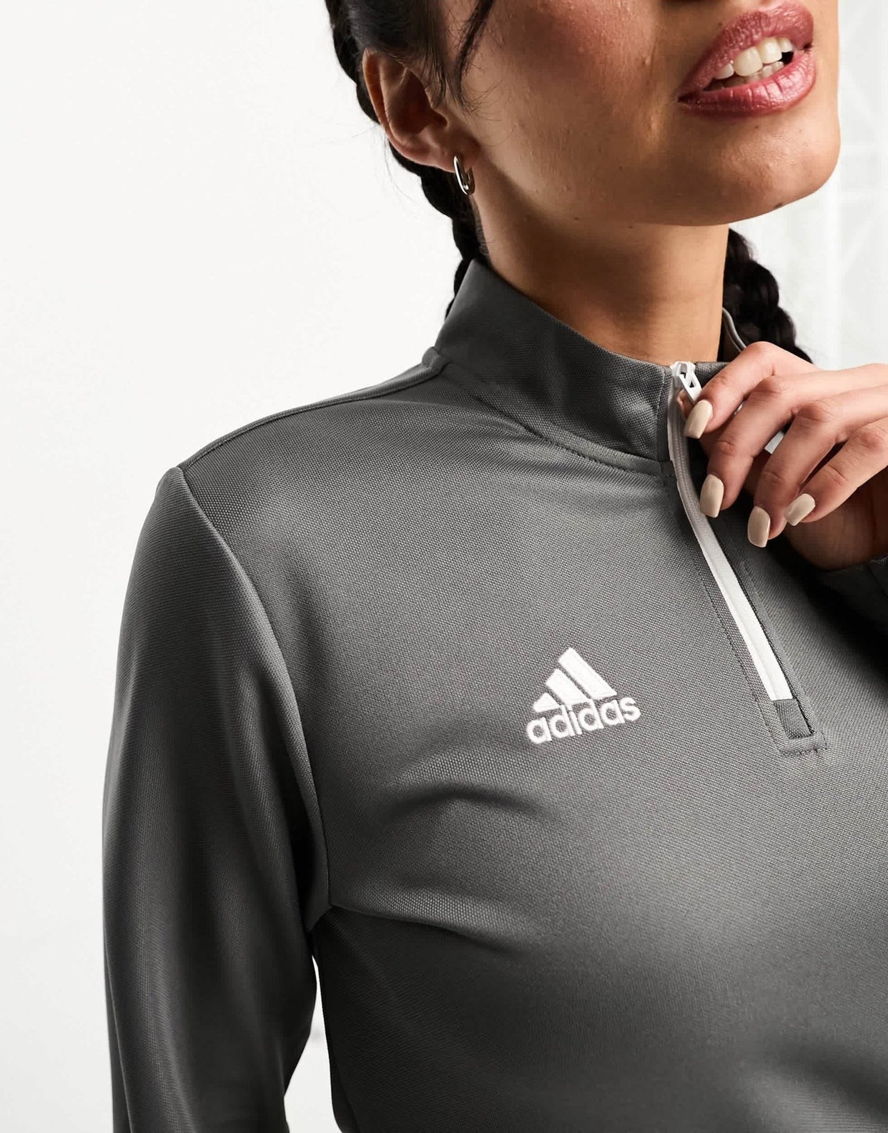 adidas Football Entrada 22 1/4 zip top in grey - ASOS Sample Sale