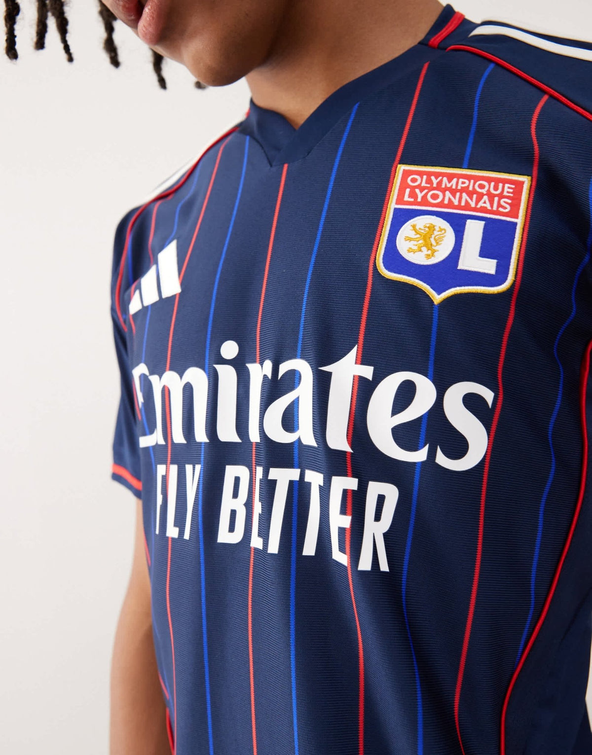 adidas Football Olympique Lyonnais 25/26 away jersey in blue - ASOS Sample Sale