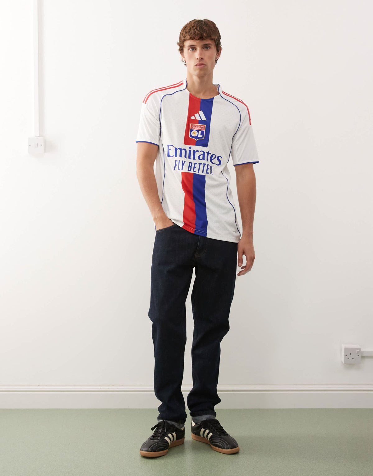 adidas Football Olympique Lyonnais 25/26 home jersey in white - ASOS Sample Sale