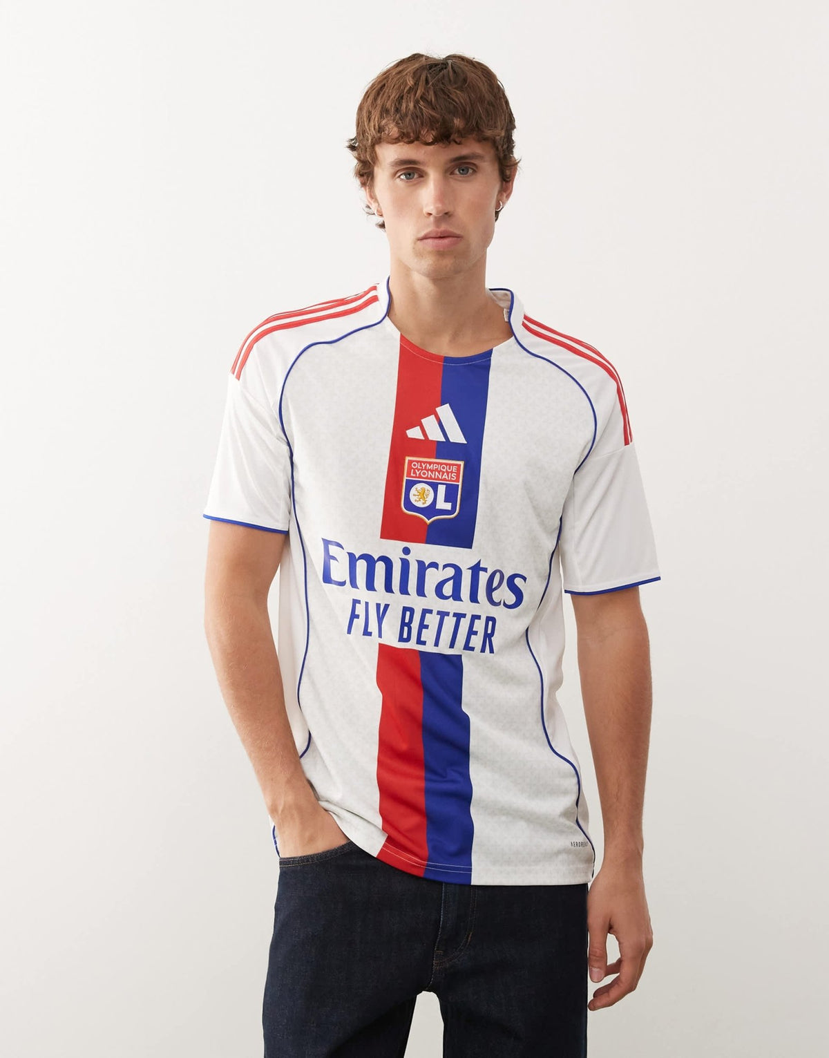 adidas Football Olympique Lyonnais 25/26 home jersey in white - ASOS Sample Sale