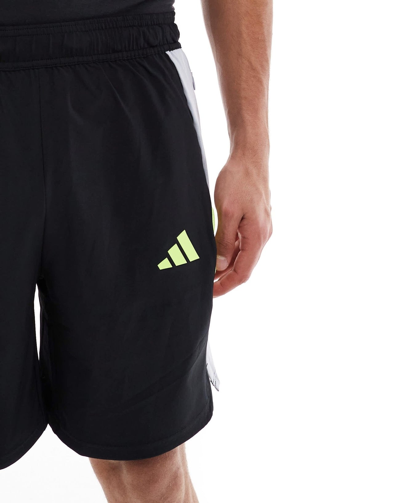 adidas Football tech shorts in black, grey and yellow - ASOS Sample Sale