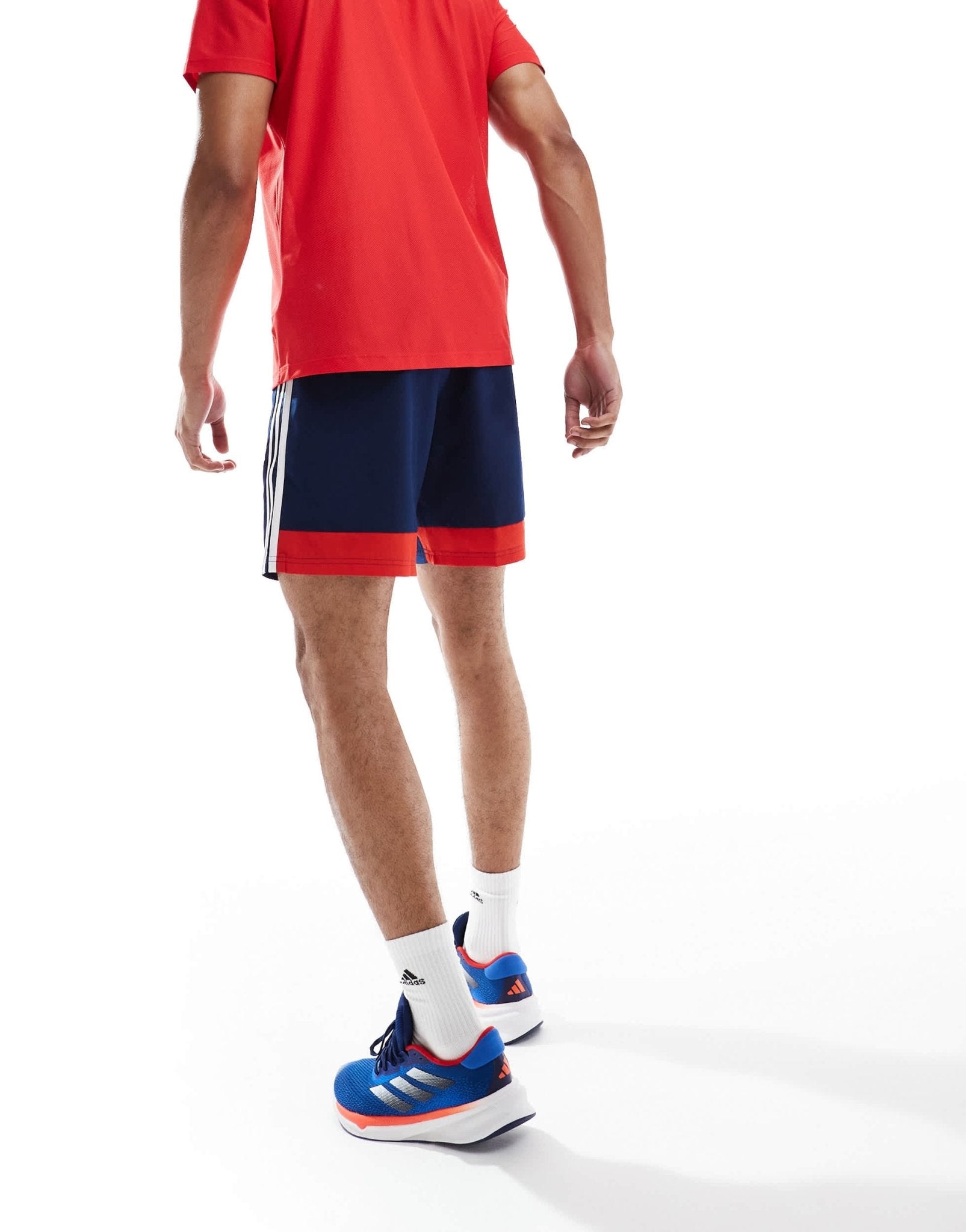 adidas Football Tiro essentials shorts in navy and red - ASOS Sample Sale