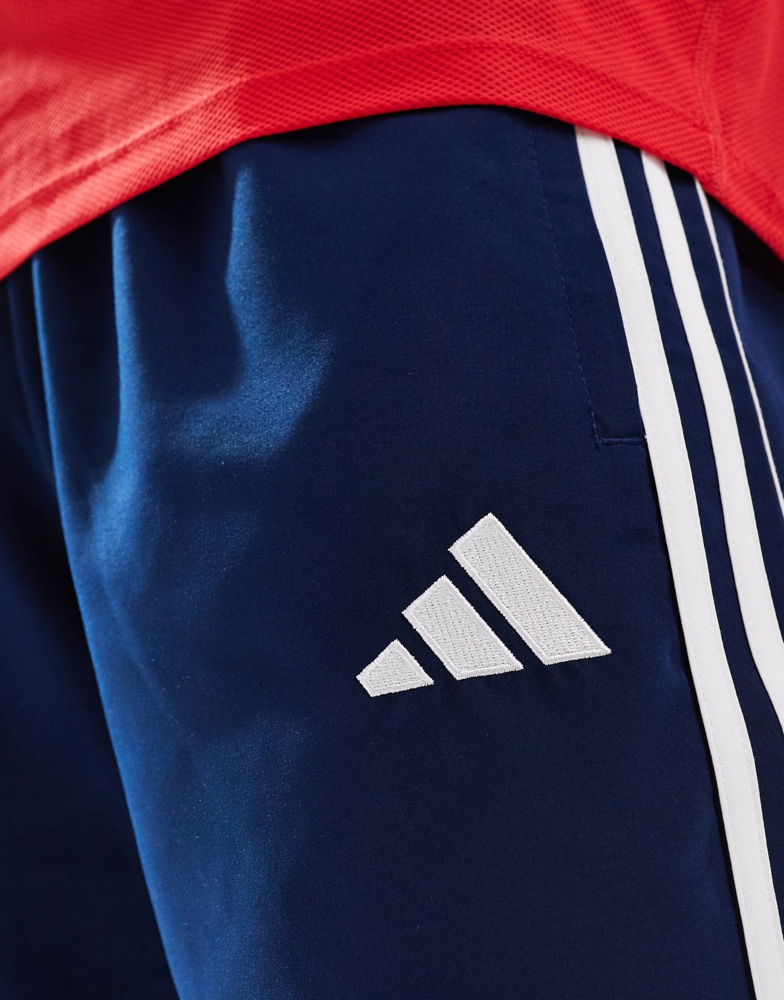 adidas Football Tiro essentials shorts in navy and red - ASOS Sample Sale