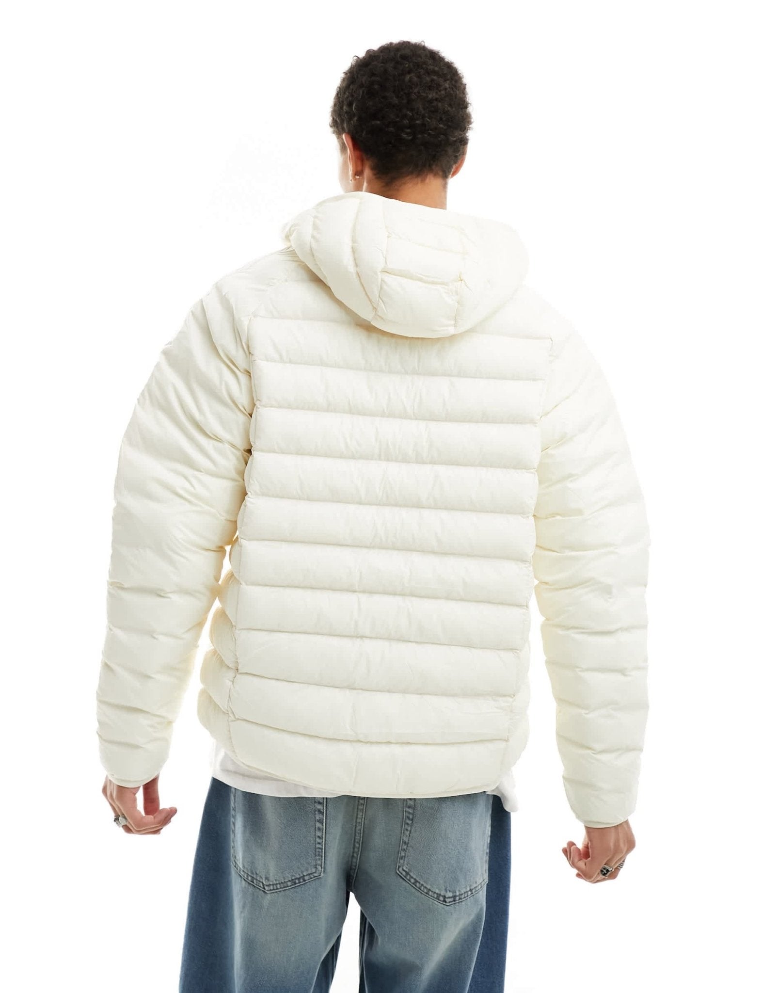 adidas Originals 3 stripe padded hooded jacket in off white - ASOS Sample Sale