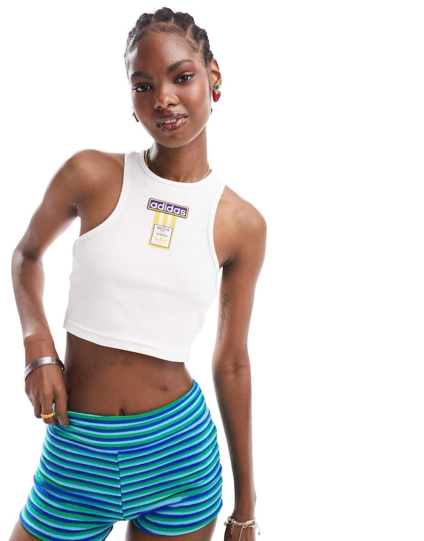 adidas Originals adibreak ribbed tank top in white - ASOS Sample Sale