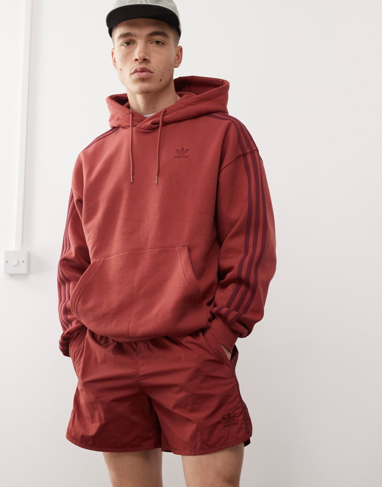 adidas Originals Adicolor sprinter shorts in burgundy - ASOS Sample Sale