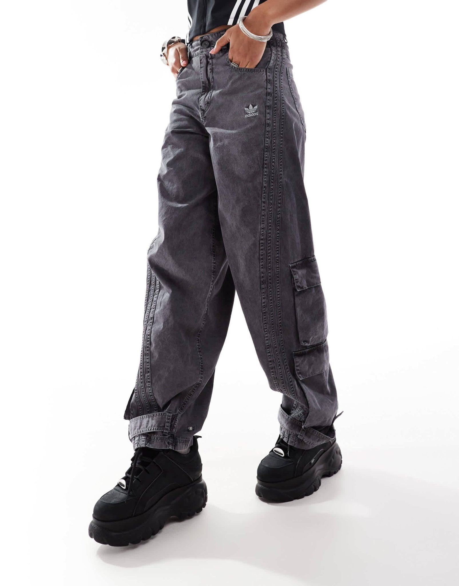 adidas Originals Adilenium cargo trousers in washed olive - ASOS Sample Sale