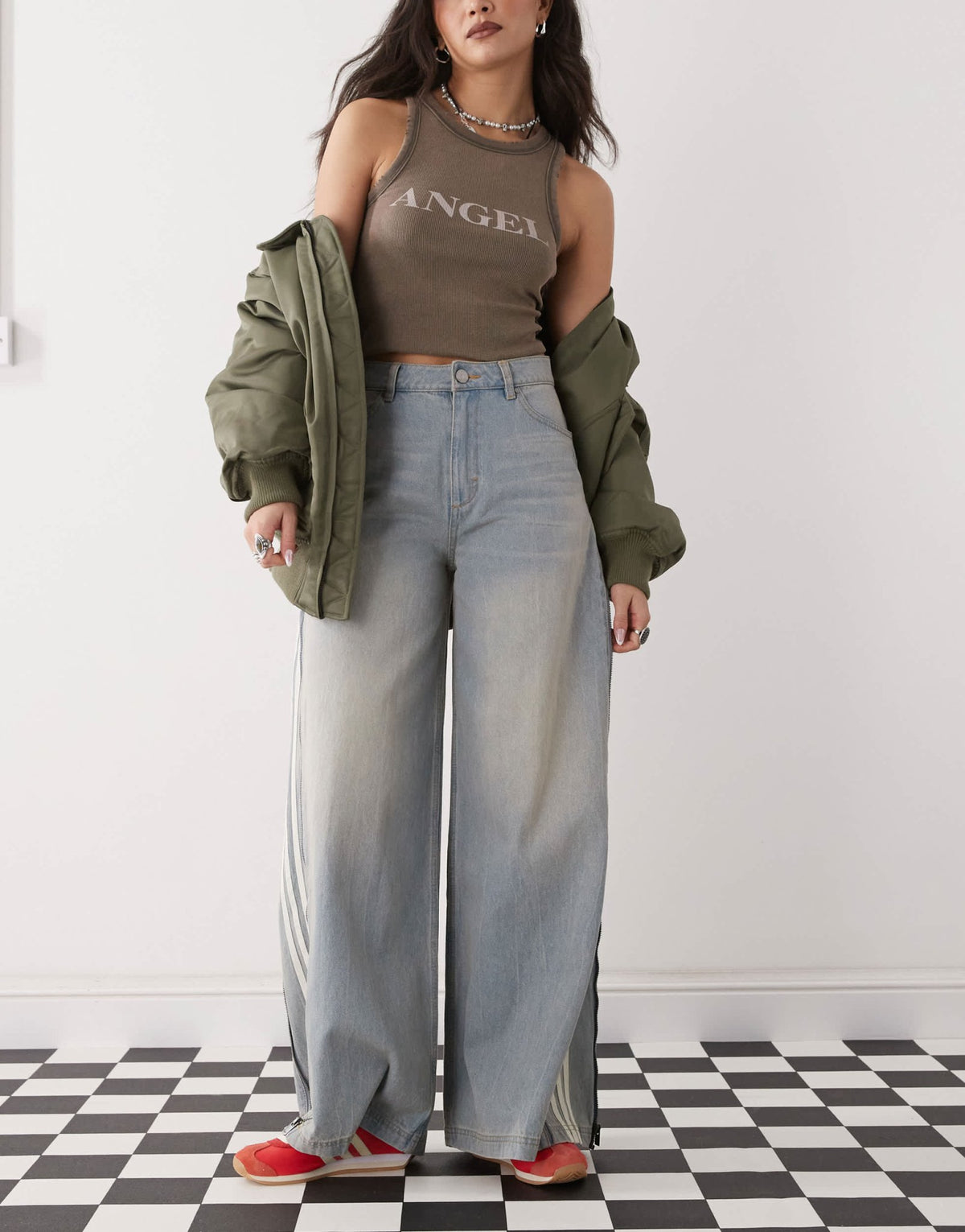 adidas Originals Adilenium Season 3 side zip jeans in light wash denim - ASOS Sample Sale