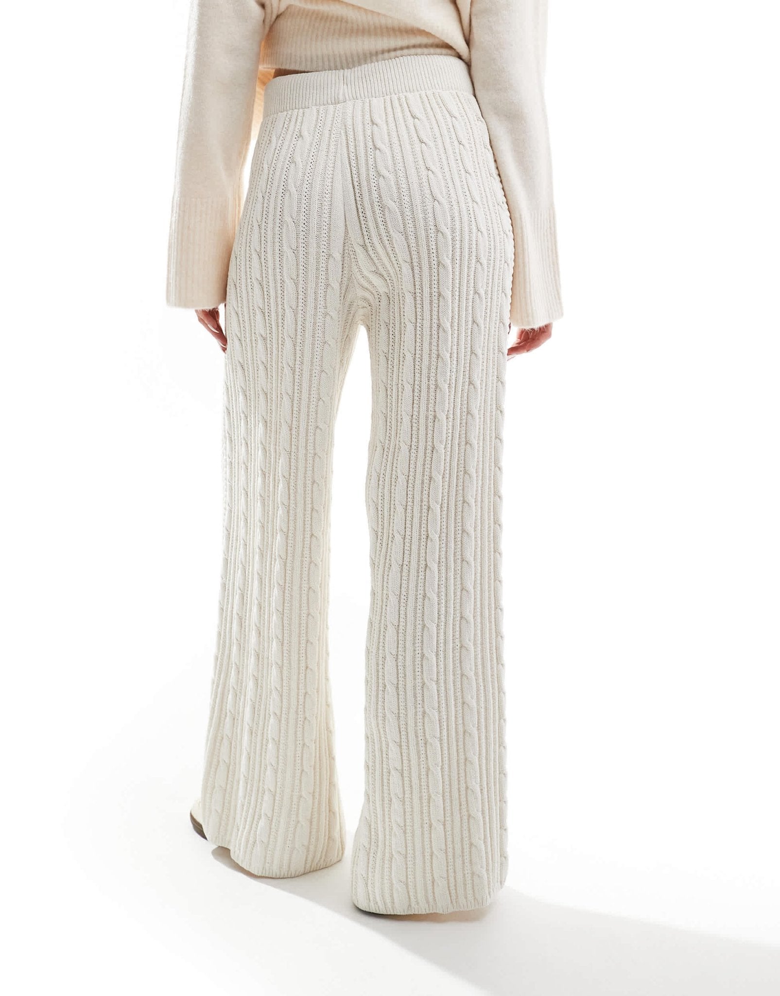 adidas Originals cable knit trefoil logo knitted trousers bottoms in white - ASOS Sample Sale