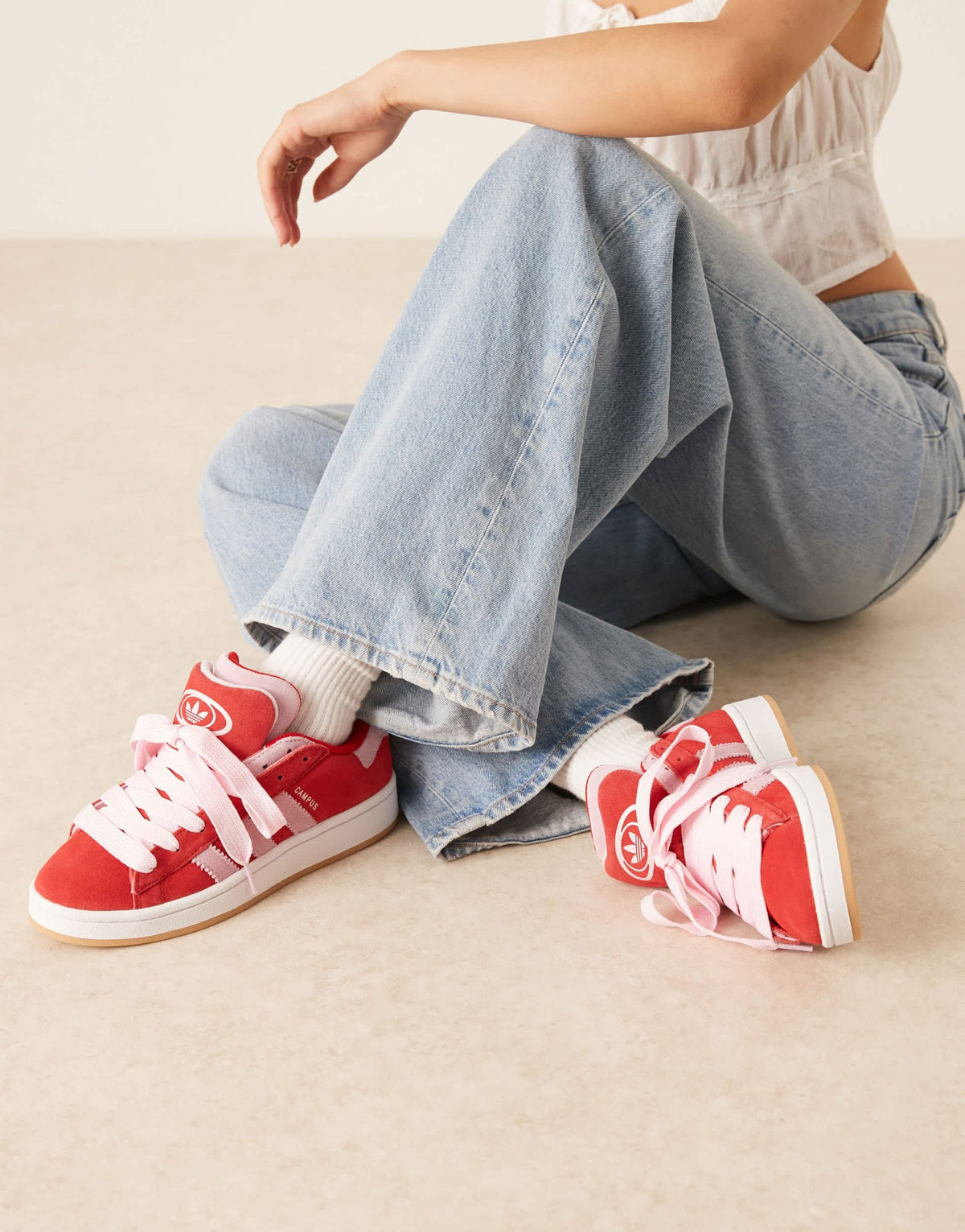 adidas Originals Campus 00's double trainers in red and pink - ASOS Sample Sale