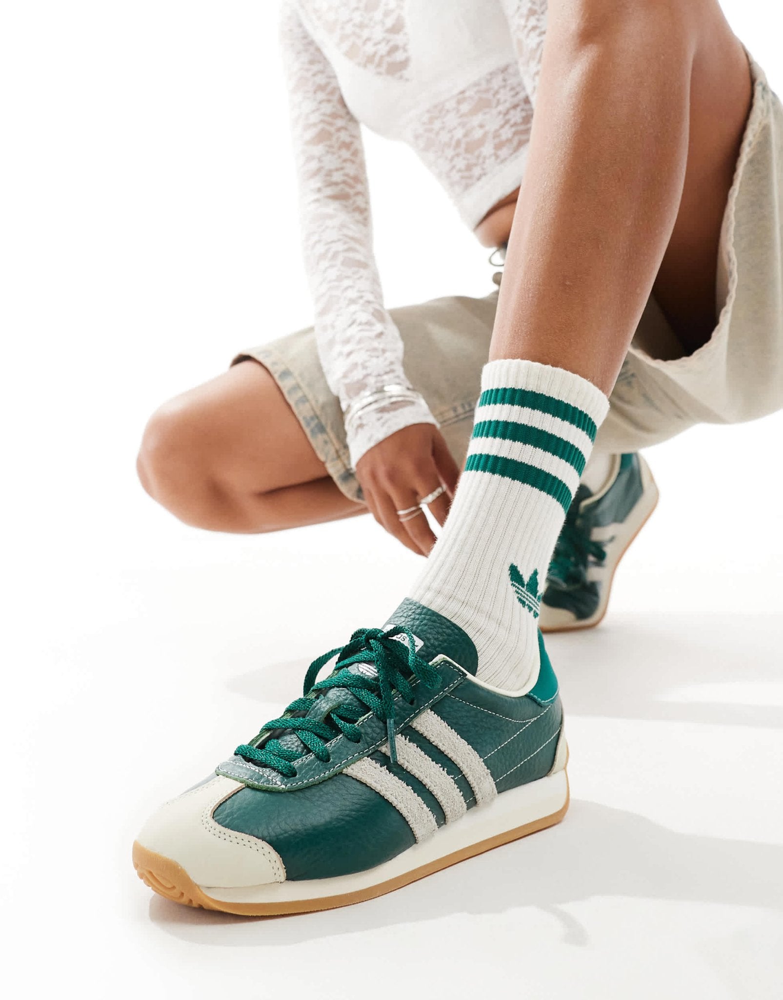 adidas Originals Country OG trainers in green and white - ASOS Sample Sale
