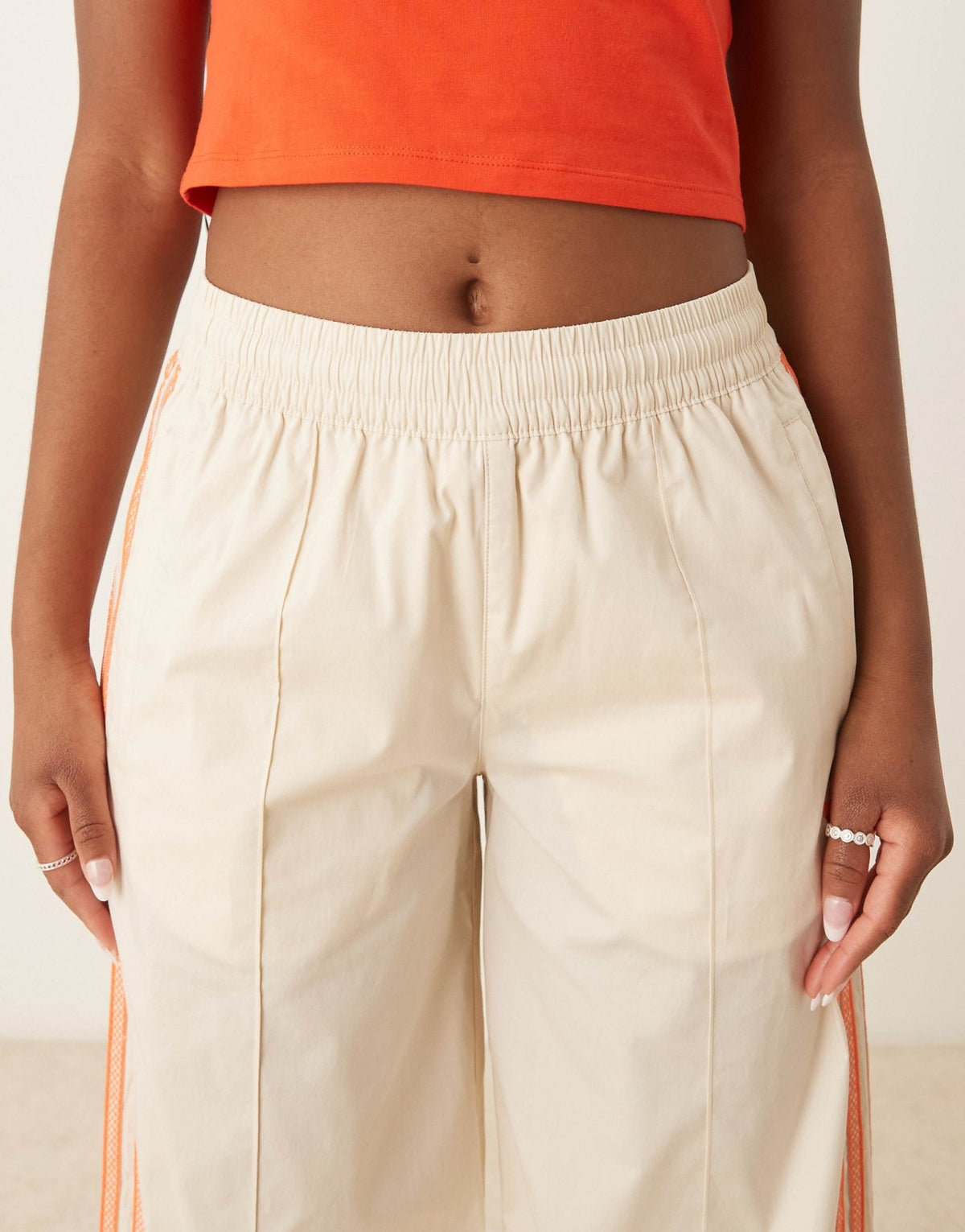 adidas Originals crochet 3 stripe track pants in off white - ASOS Sample Sale