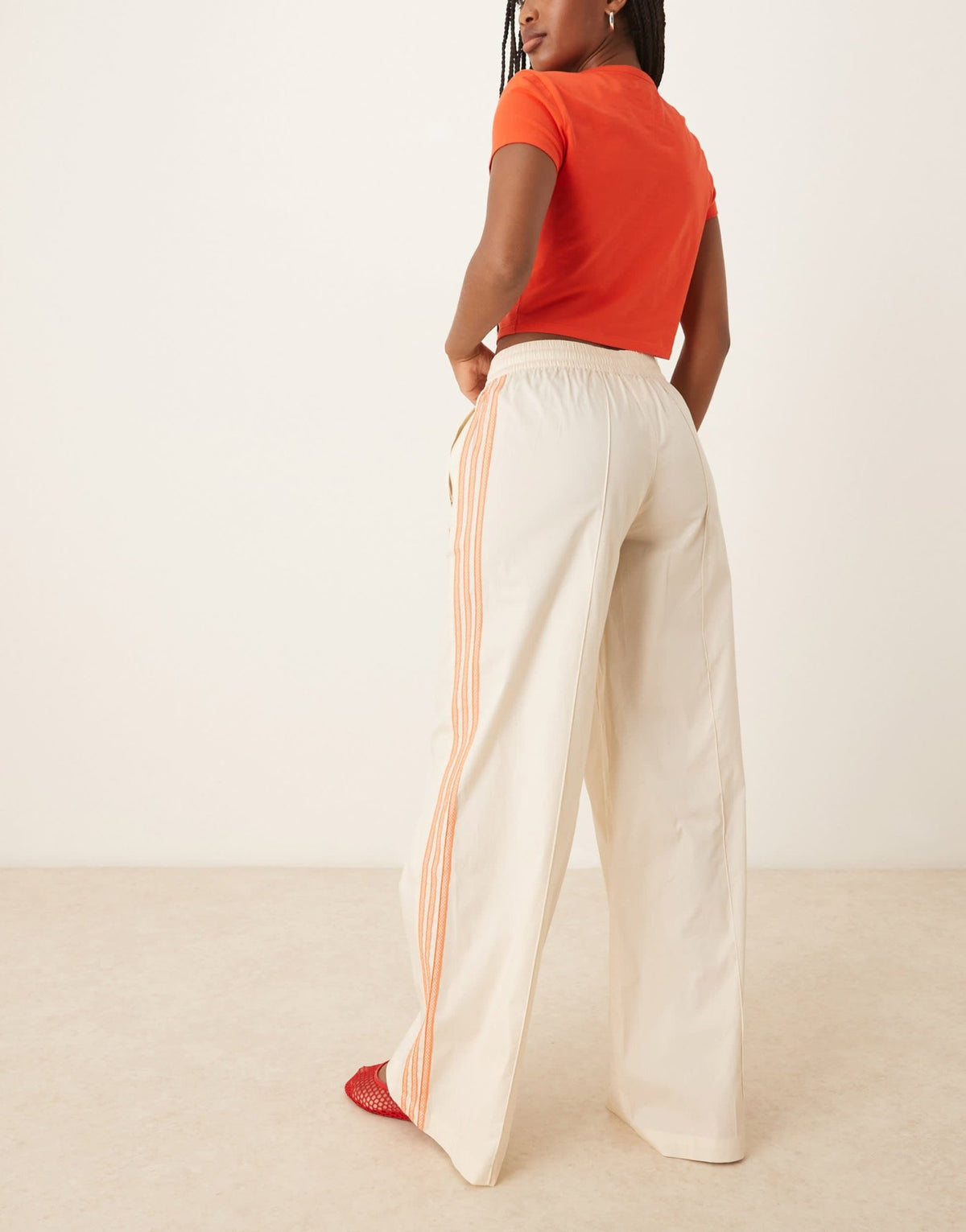 adidas Originals crochet 3 stripe track pants in off white - ASOS Sample Sale