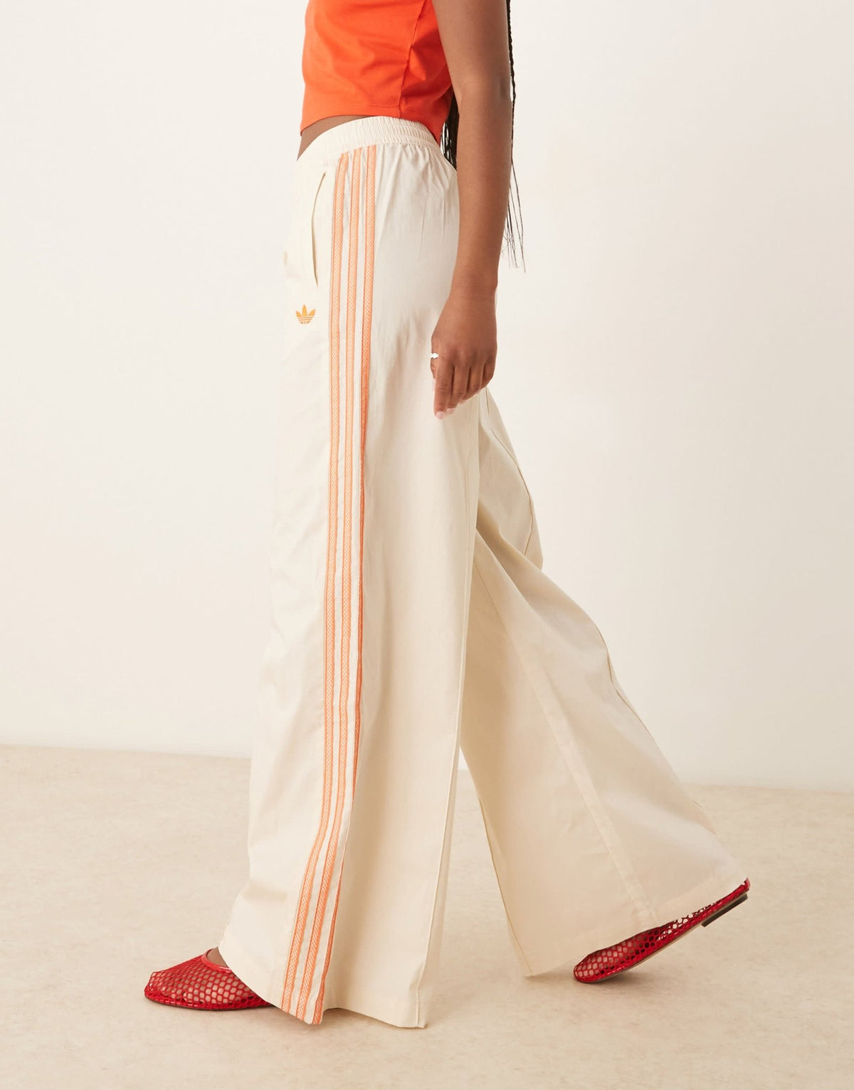 adidas Originals crochet 3 stripe track pants in off white - ASOS Sample Sale
