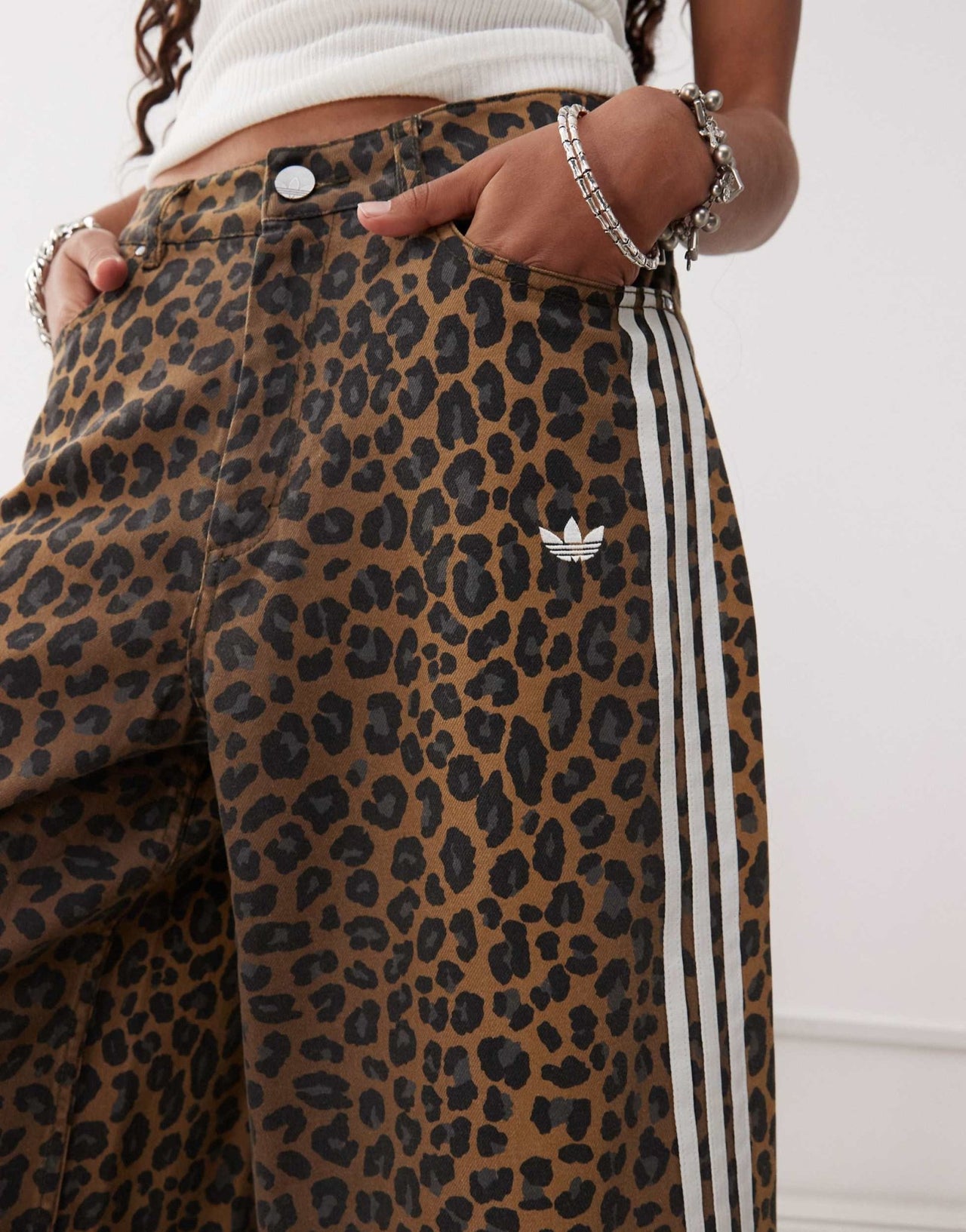 adidas Originals denim jorts in leopard print - MULTI - ASOS Sample Sale