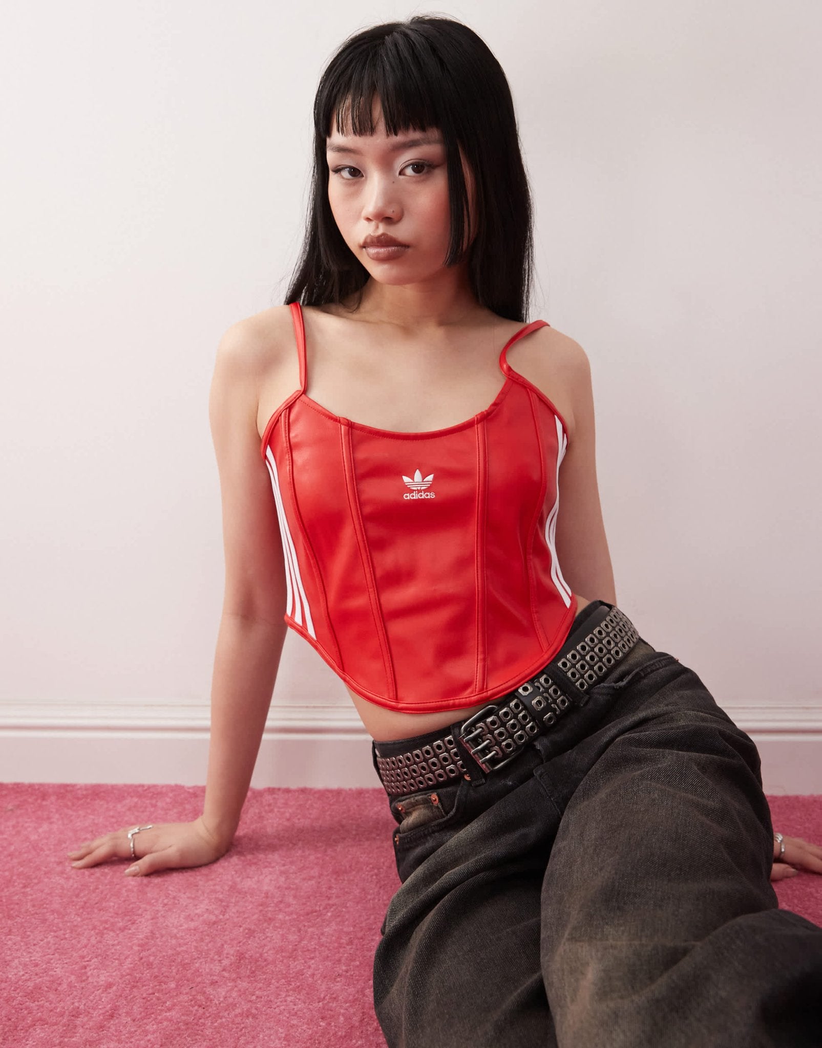 adidas Originals Firebird corset in red - ASOS Sample Sale