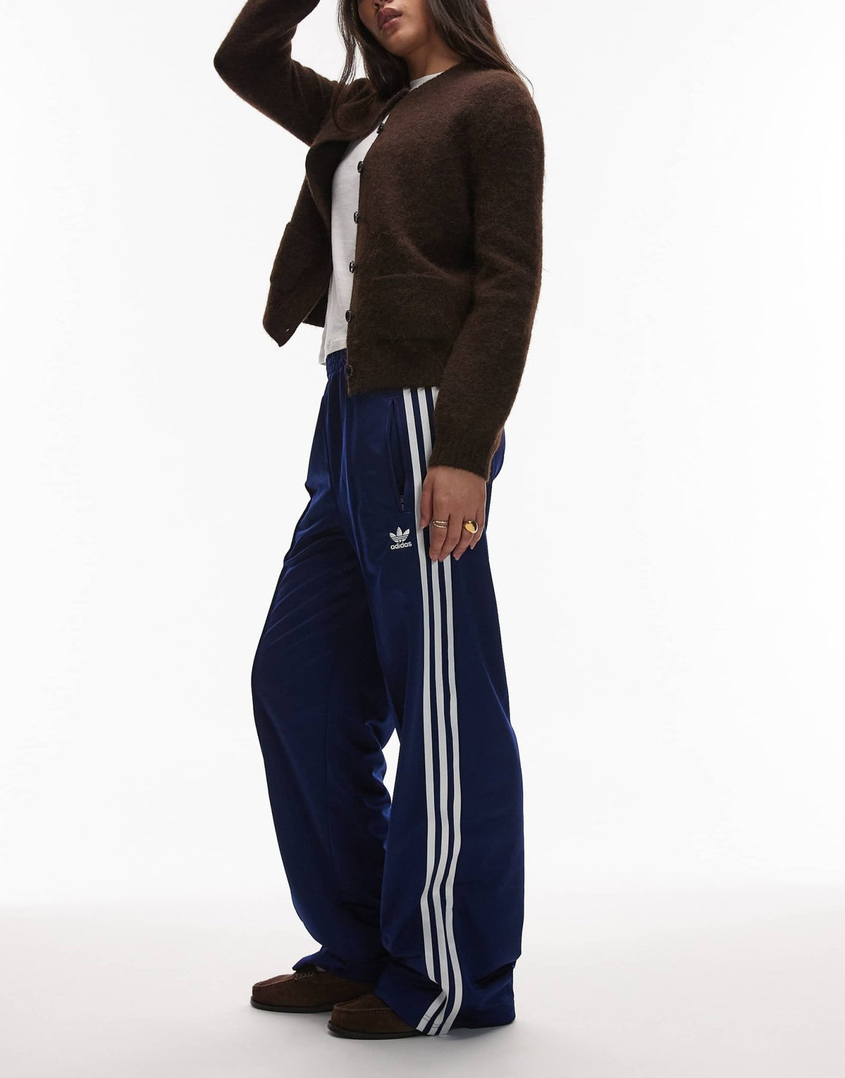 adidas Originals Firebird Loose track pants in navy - ASOS Sample Sale