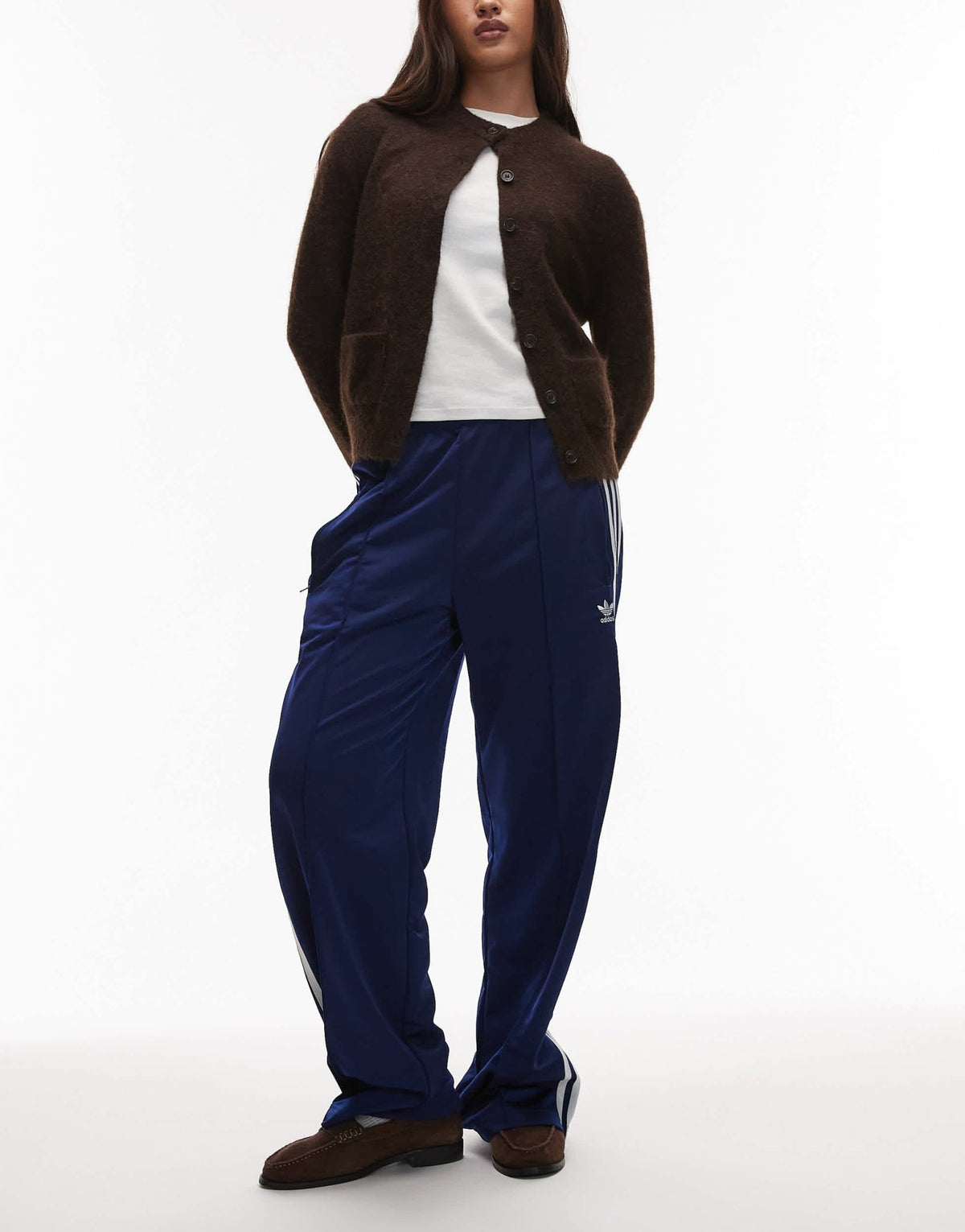 adidas Originals Firebird Loose track pants in navy - ASOS Sample Sale