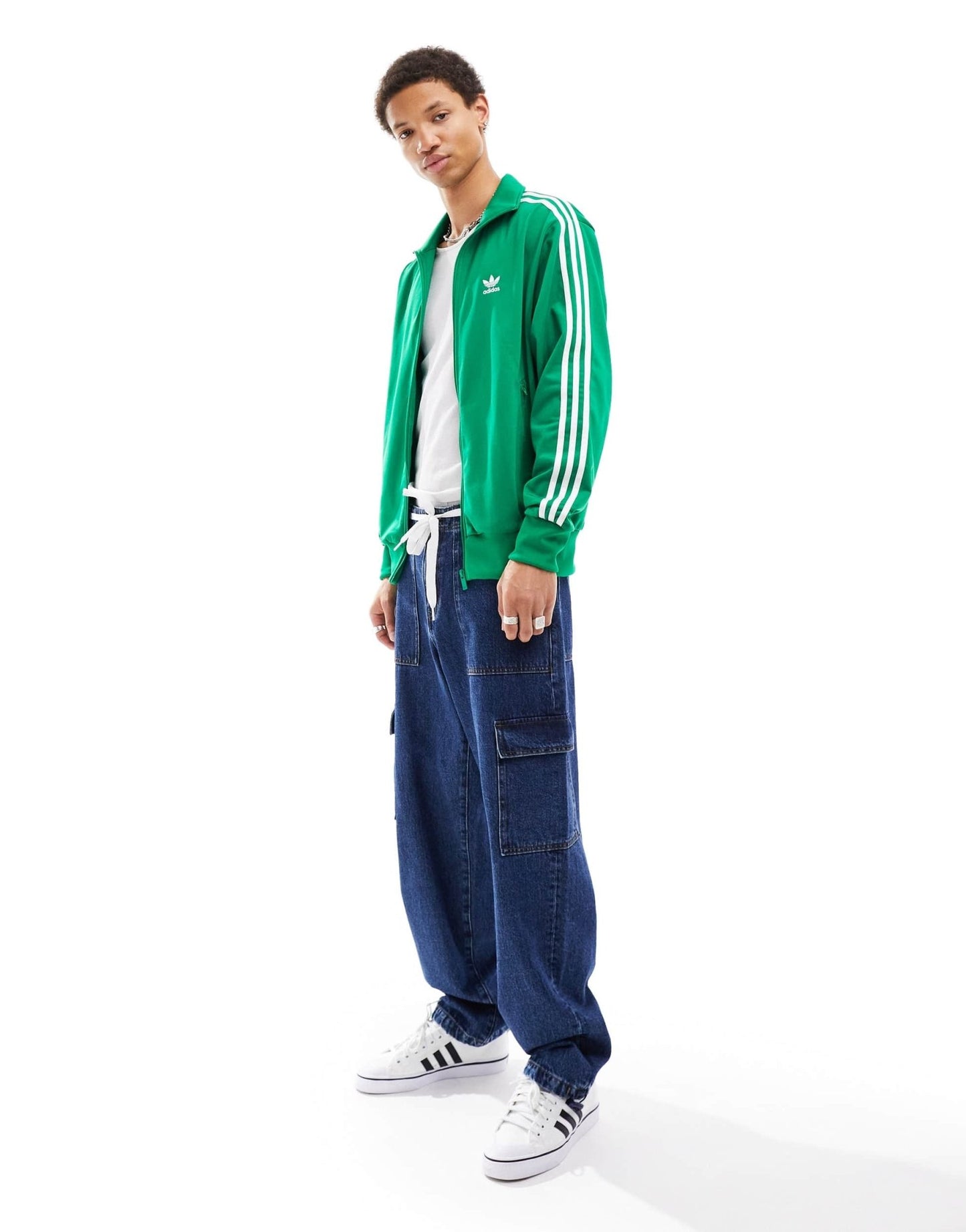adidas Originals Firebird track top in green - ASOS Sample Sale