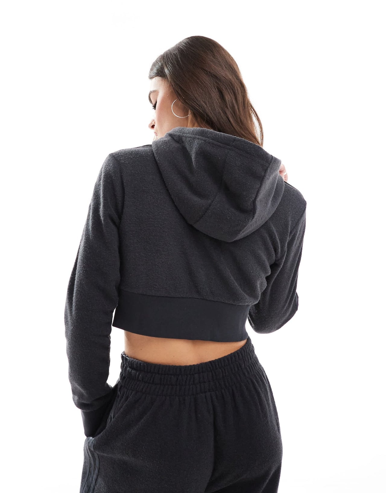 adidas Originals fleece zip through hoodie co - ord in black - ASOS Sample Sale
