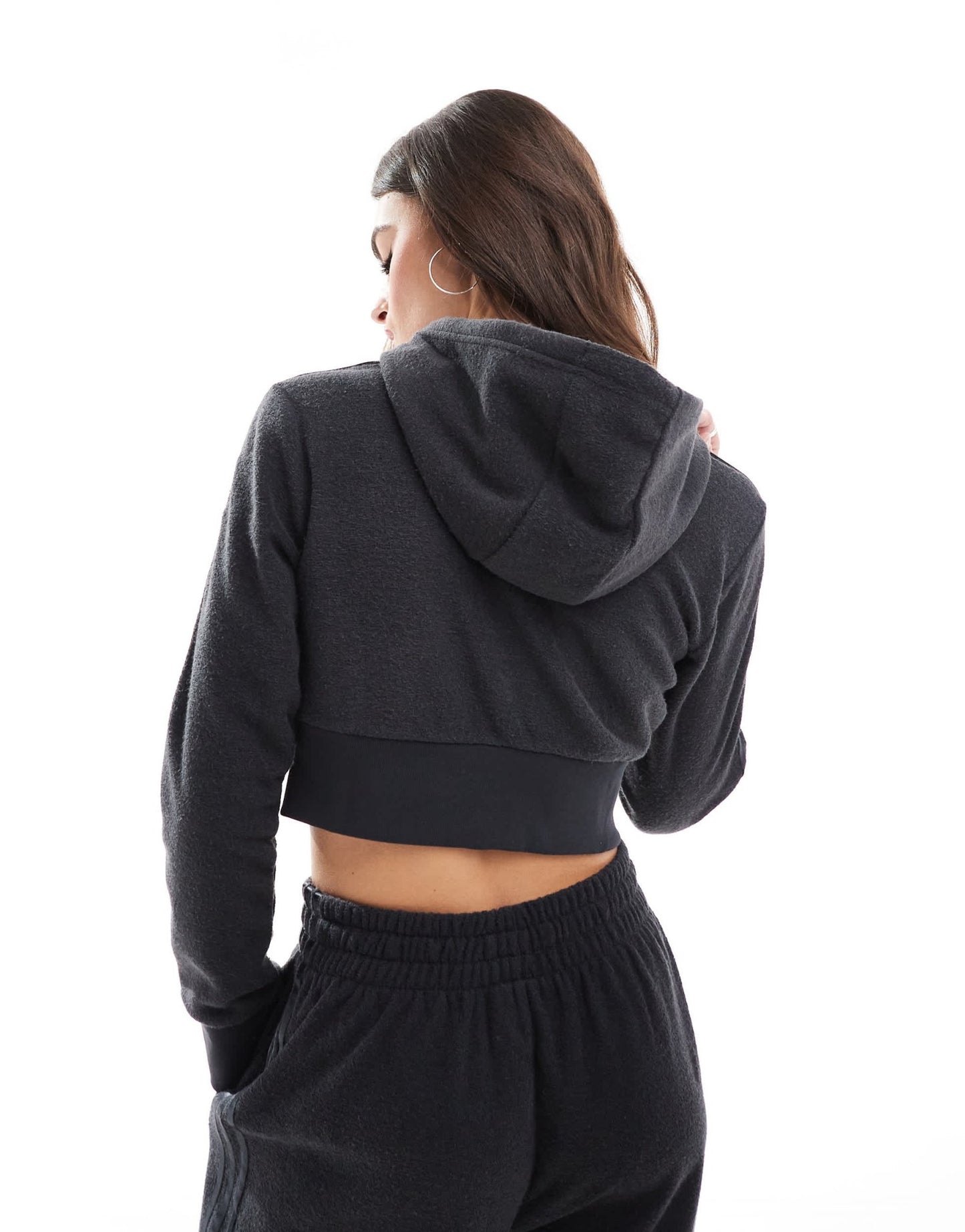 adidas Originals fleece zip through hoodie co - ord in black - ASOS Sample Sale