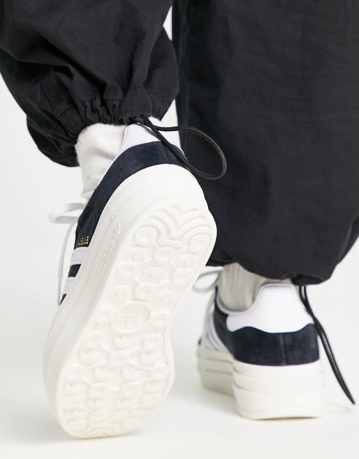 adidas Originals Gazelle Bold platform trainers in black and white - ASOS Sample Sale