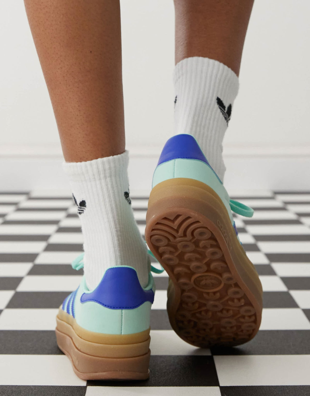 adidas Originals Gazelle Bold platform trainers in mint and blue - ASOS Sample Sale
