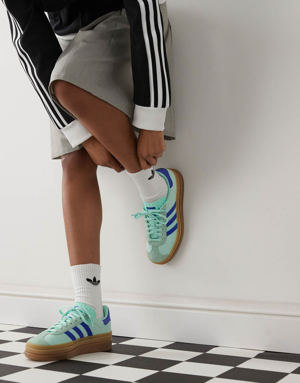 adidas Originals Gazelle Bold platform trainers in mint and blue - ASOS Sample Sale