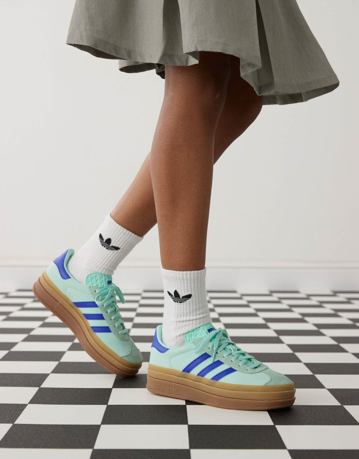 adidas Originals Gazelle Bold platform trainers in mint and blue - ASOS Sample Sale