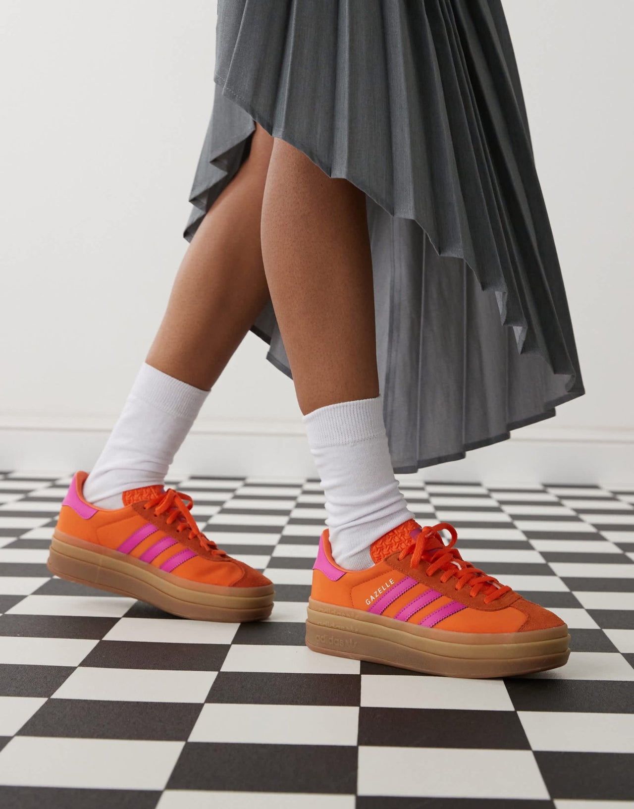 adidas Originals Gazelle Bold platform trainers in orange and pink - ASOS Sample Sale