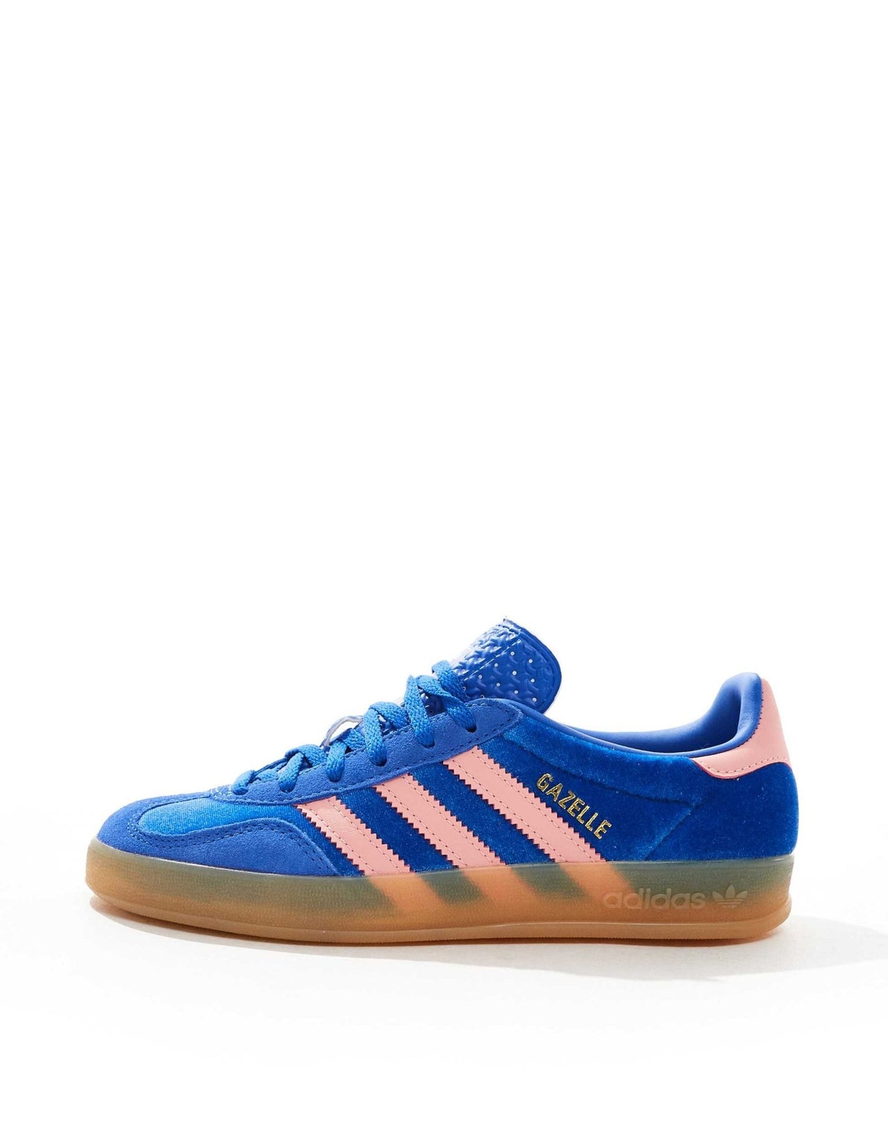 adidas Originals Gazelle Indoor trainers in blue and pink velvet - ASOS Sample Sale