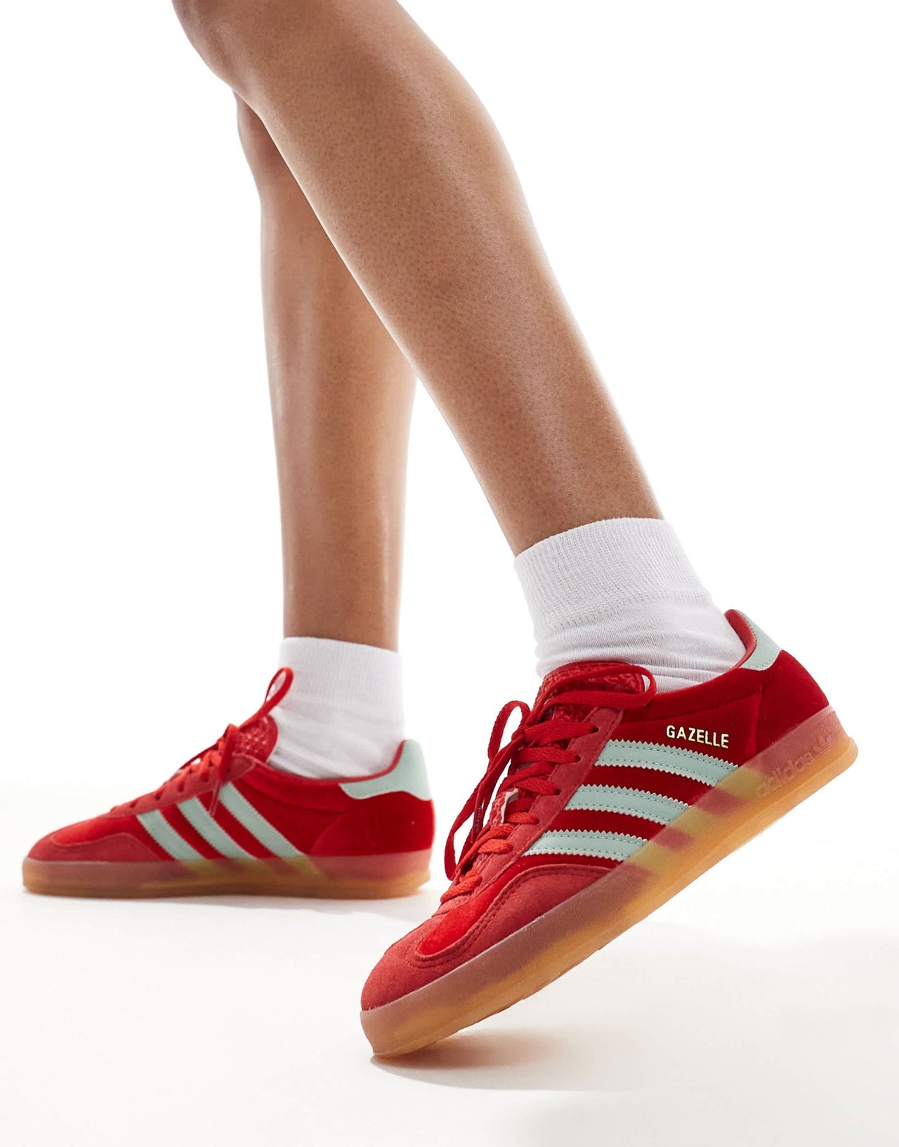 adidas Originals Gazelle Indoor trainers in red and blue velvet - ASOS Sample Sale