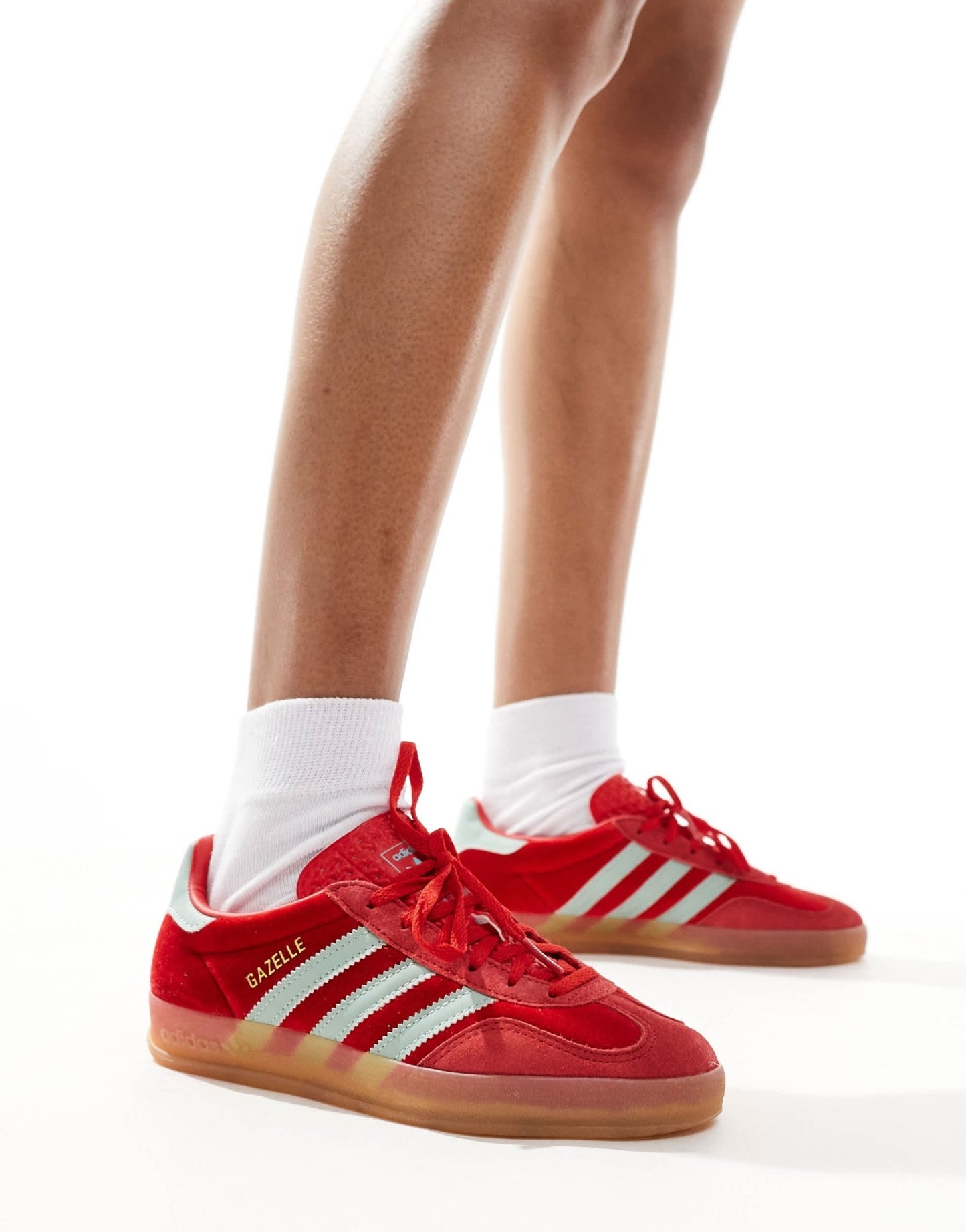 adidas Originals Gazelle Indoor trainers in red and blue velvet - ASOS Sample Sale