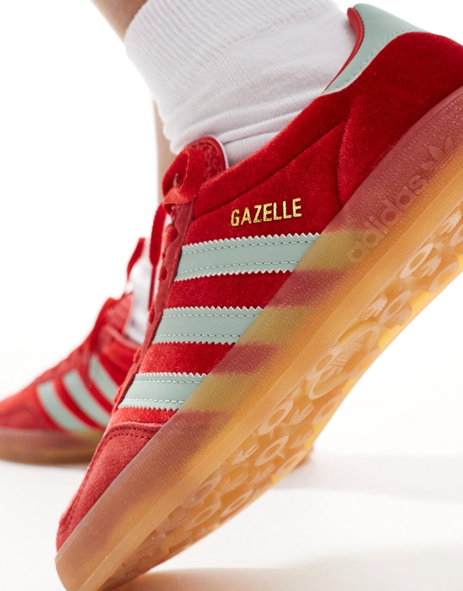 adidas Originals Gazelle Indoor trainers in red and blue velvet - ASOS Sample Sale
