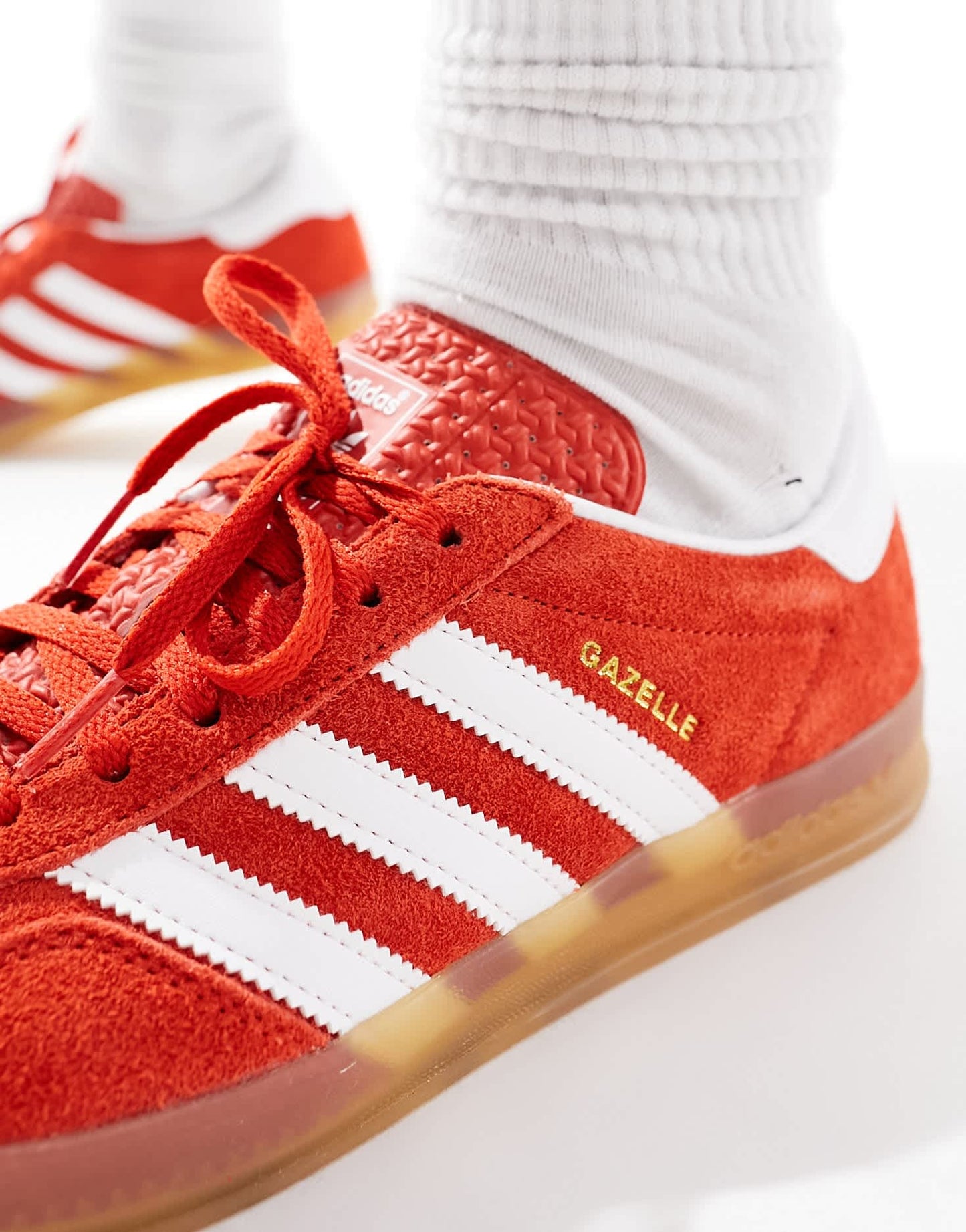 adidas Originals Gazelle Indoor trainers in red with gum sole - ASOS Sample Sale