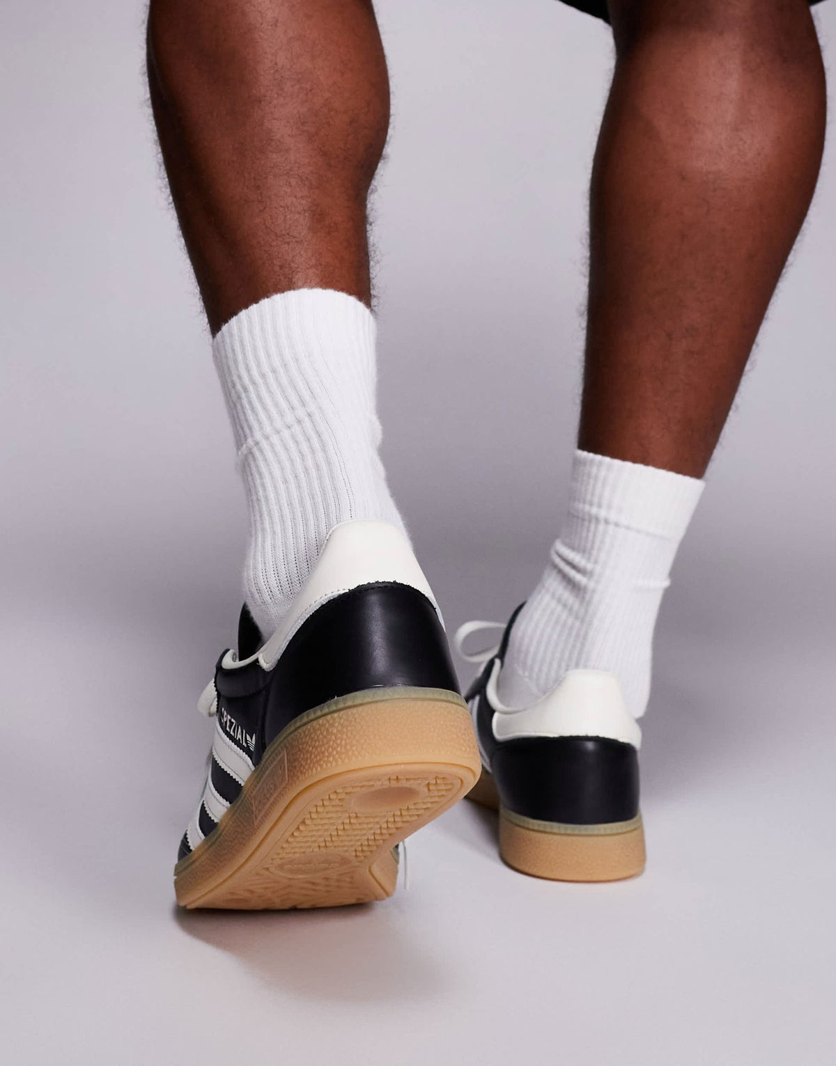 adidas Originals Handball Spezial trainers in black and white stitch with gum sole - ASOS Sample Sale