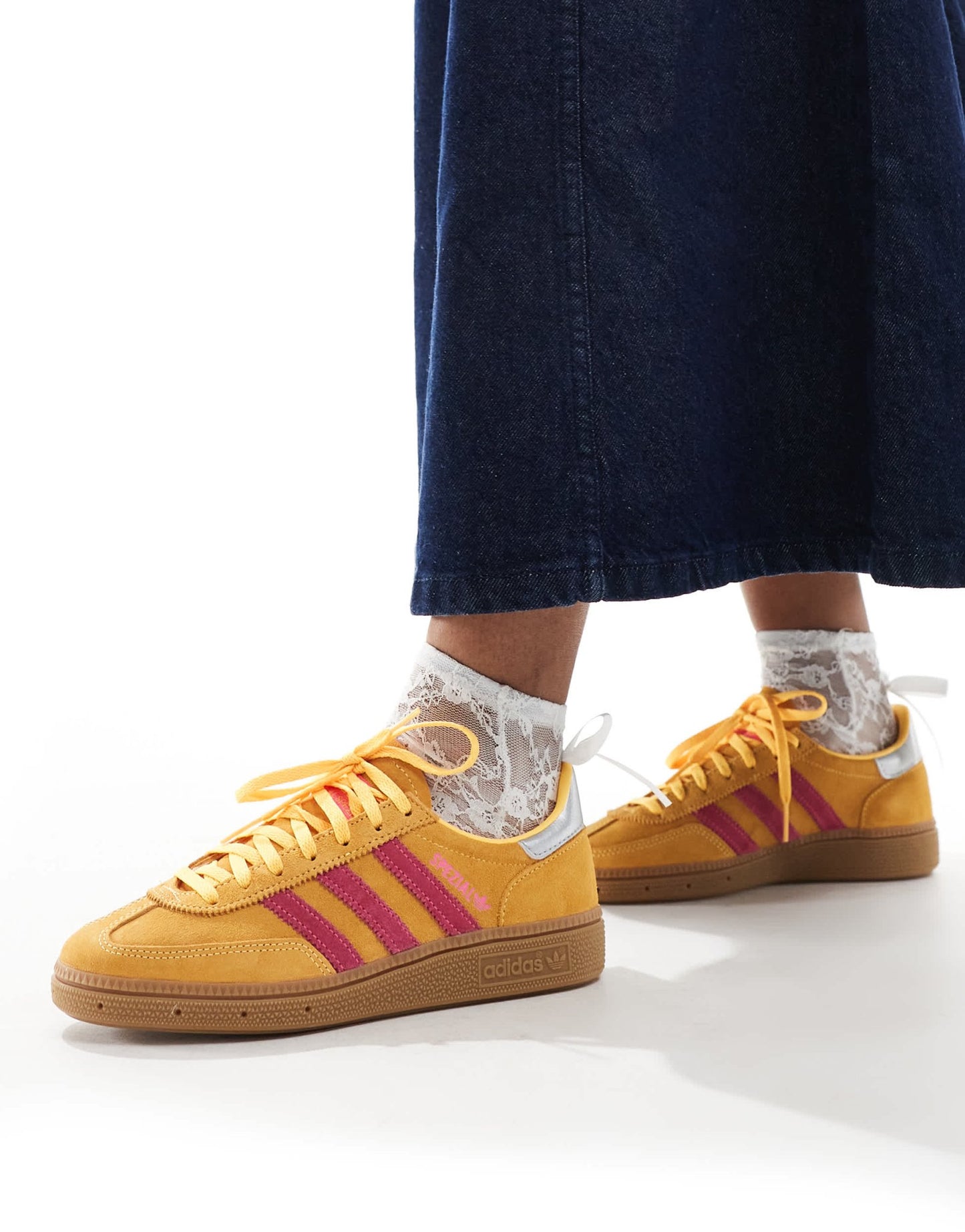 adidas Originals Handball Spezial trainers in yellow and pink with gum sole - ASOS Sample Sale