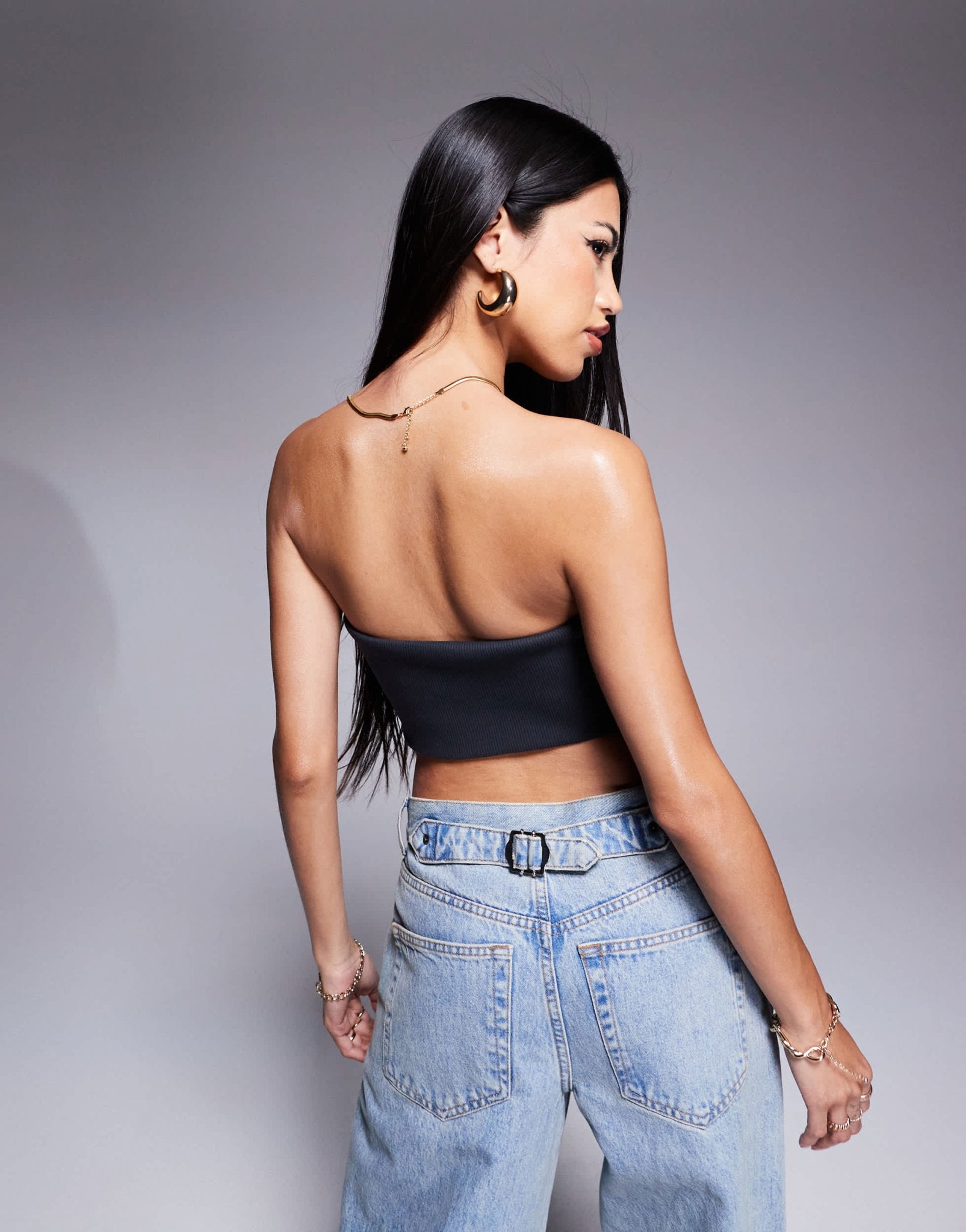adidas Originals Hyper Femme bandeau top in charcoal - ASOS Sample Sale