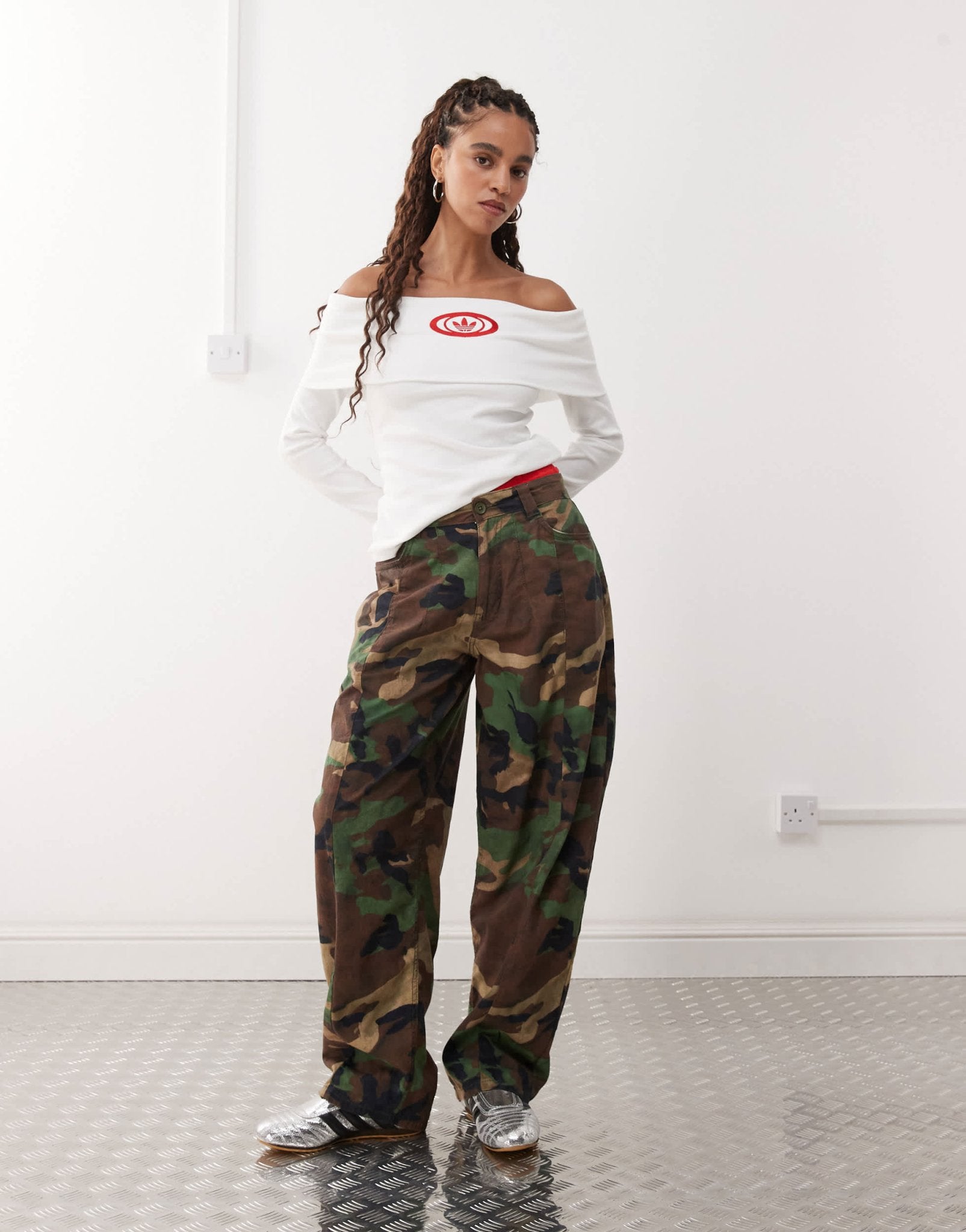 adidas Originals ribbed 00's bandeau top in white - ASOS Sample Sale