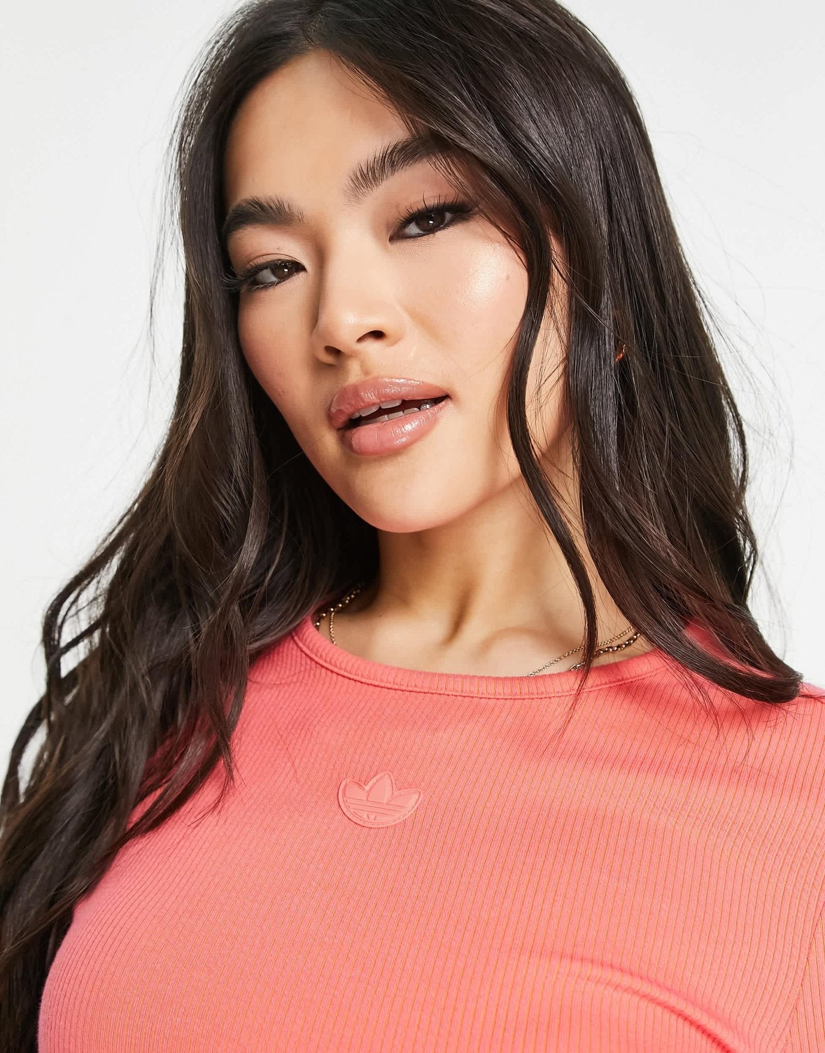 adidas Originals ribbed cropped top in orange - ASOS Sample Sale