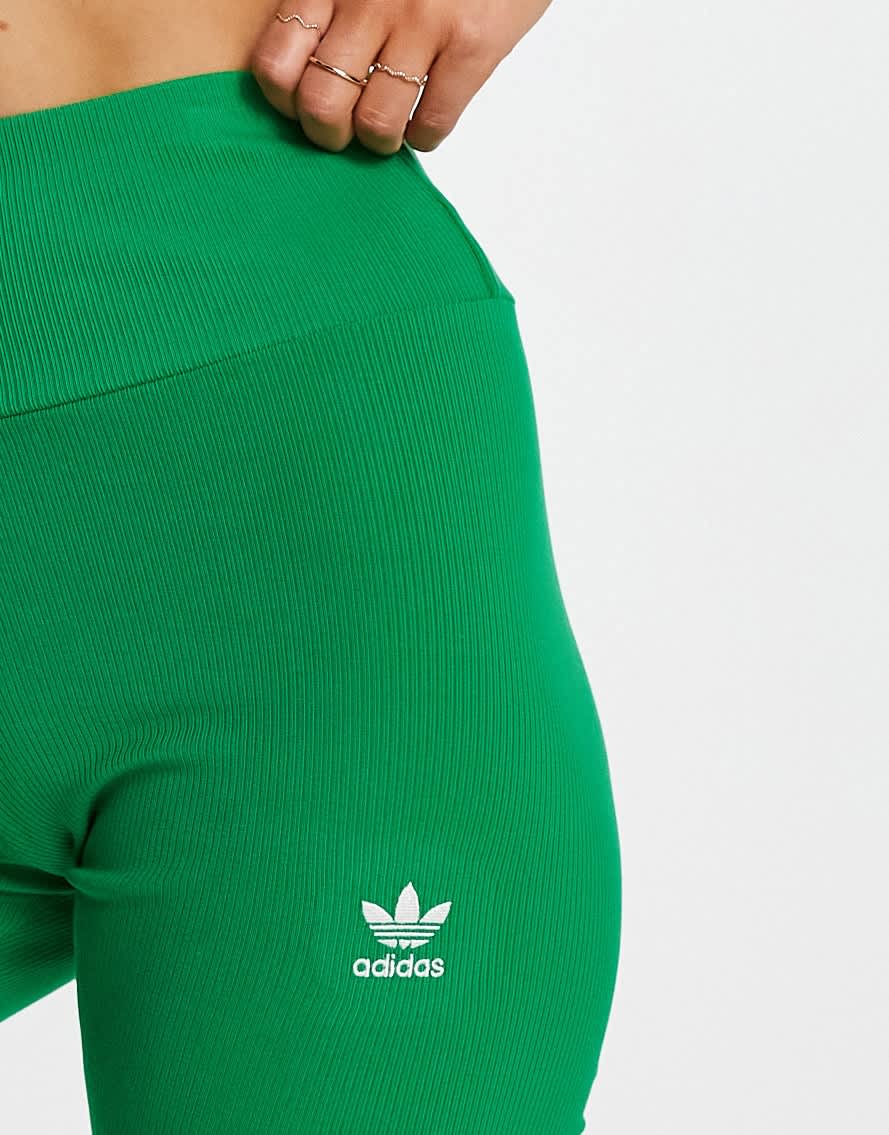 adidas Originals ribbed legging shorts in green - ASOS Sample Sale