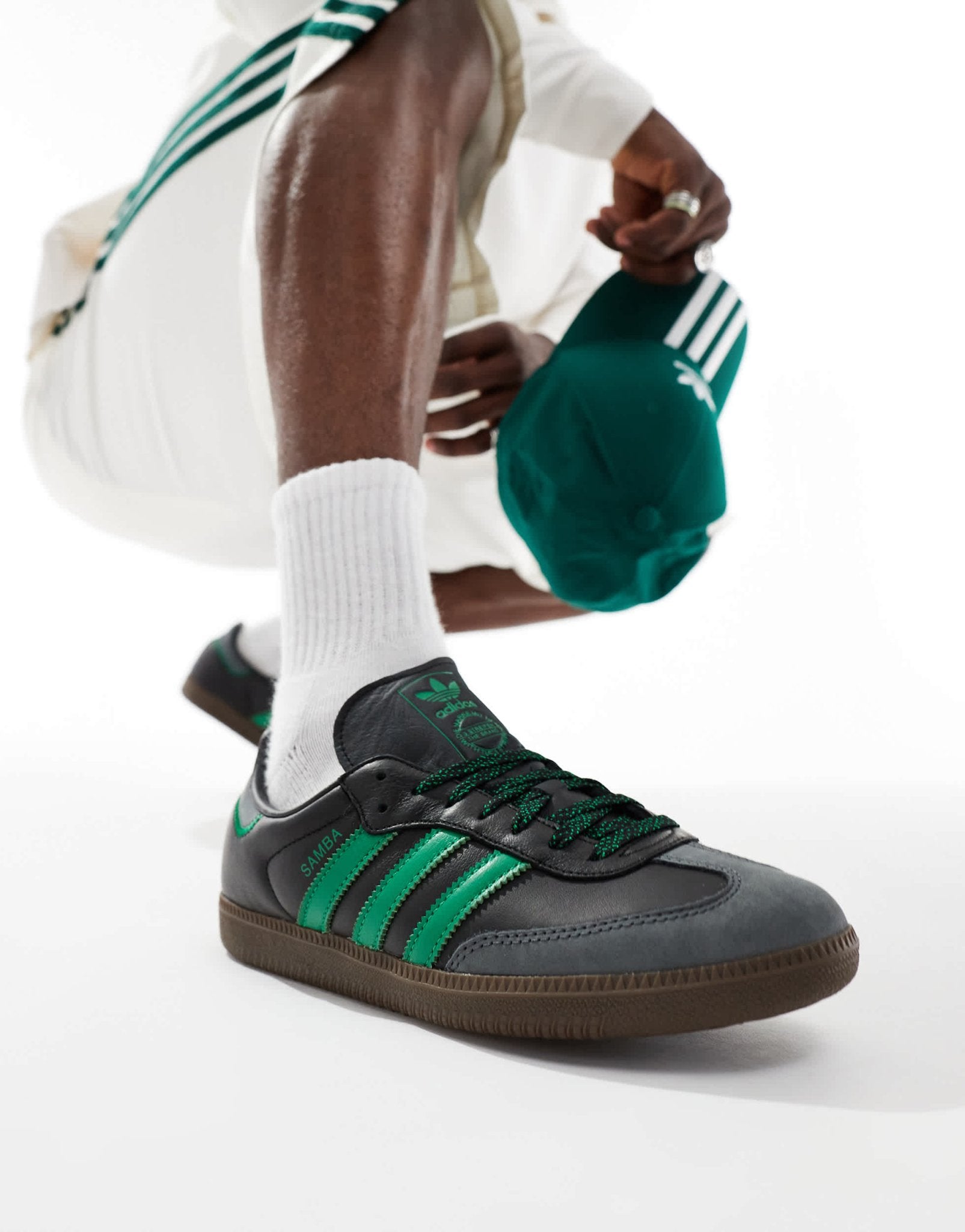 adidas Originals Samba OG in black and green - ASOS Sample Sale