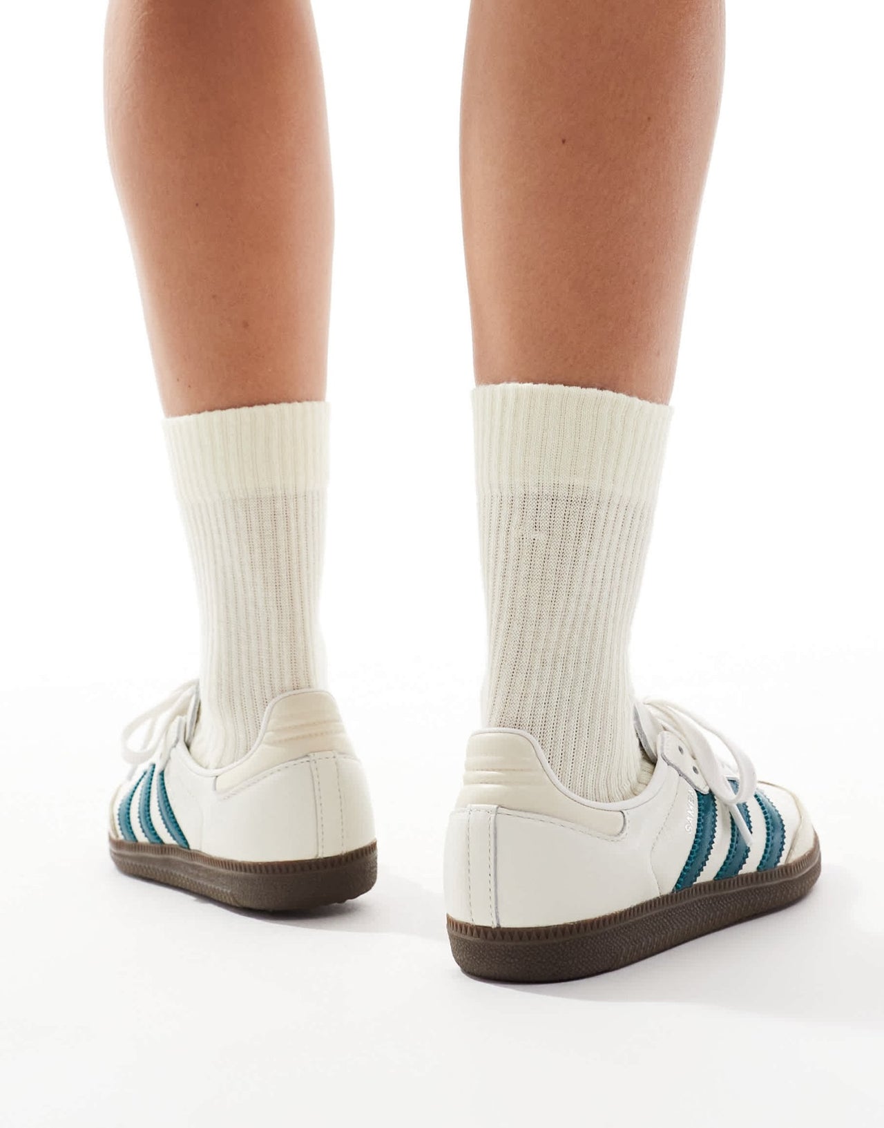 adidas Originals Samba OG in white and teal - ASOS Sample Sale